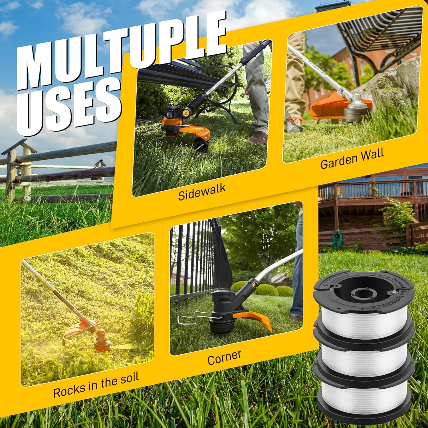 10 Pack Weed Eater String Compatible with Black and Decker 0.065