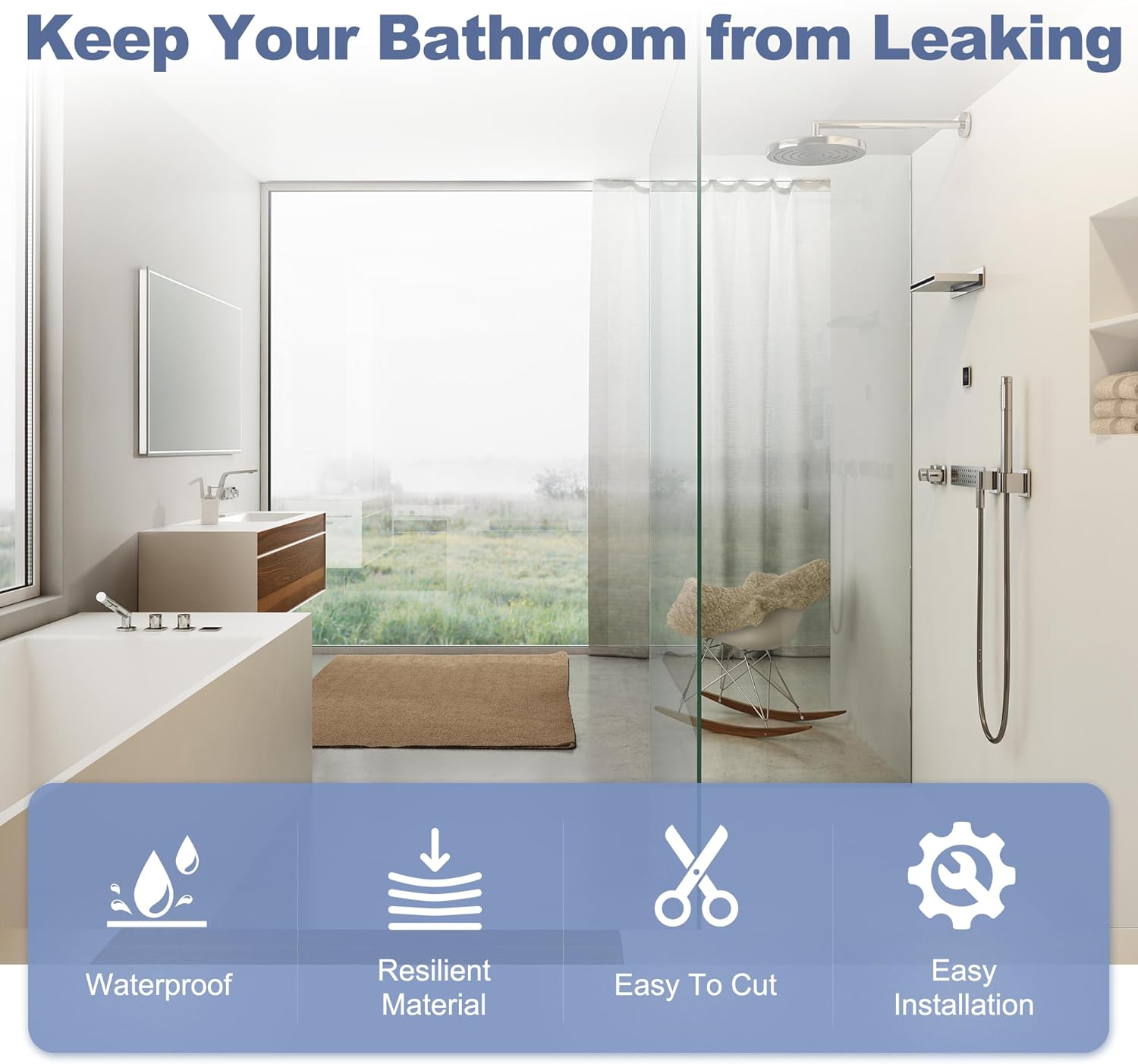 4-Pack Frameless Shower Door Side Seal for 3/8 Inch Thick Glass Doors – Stop Shower Leaks and Create a Water Barrier (3/8” x 39”) - Image 5