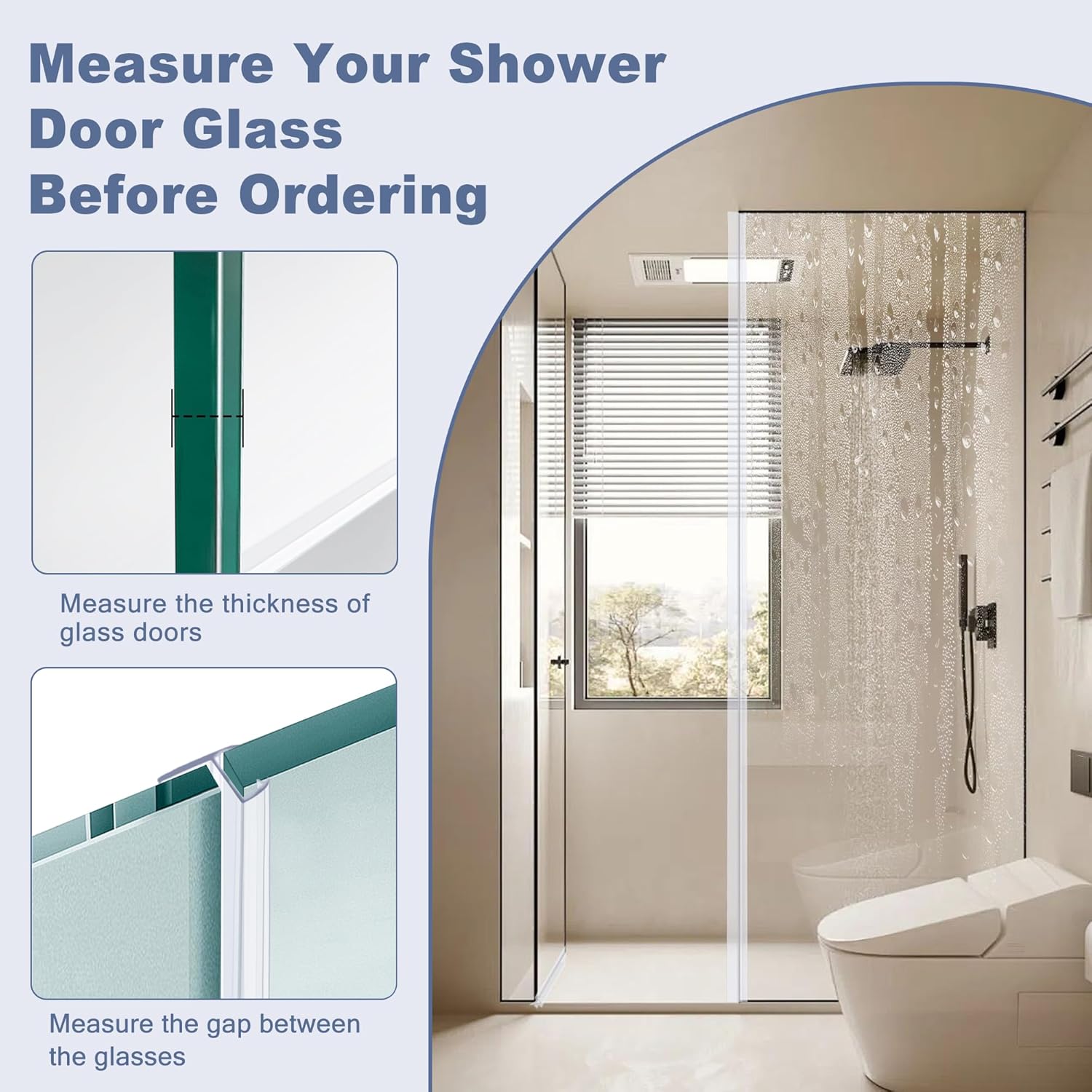 4-Pack Frameless Shower Door Side Seal for 3/8 Inch Thick Glass Doors – Stop Shower Leaks and Create a Water Barrier (3/8” x 39”) - Image 6