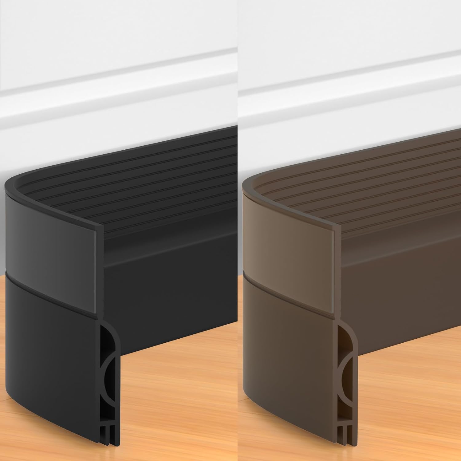 39 Inch Door Draft Stopper 2 Pack Black & Brown - Image 1