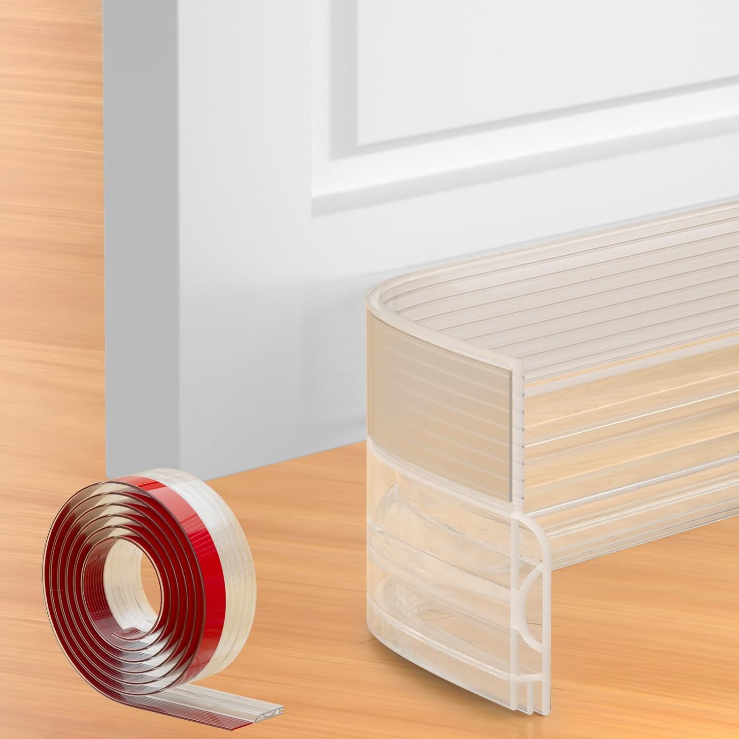39 Inch Door Draft Stopper 2 Pack White & Transparent - Image 3