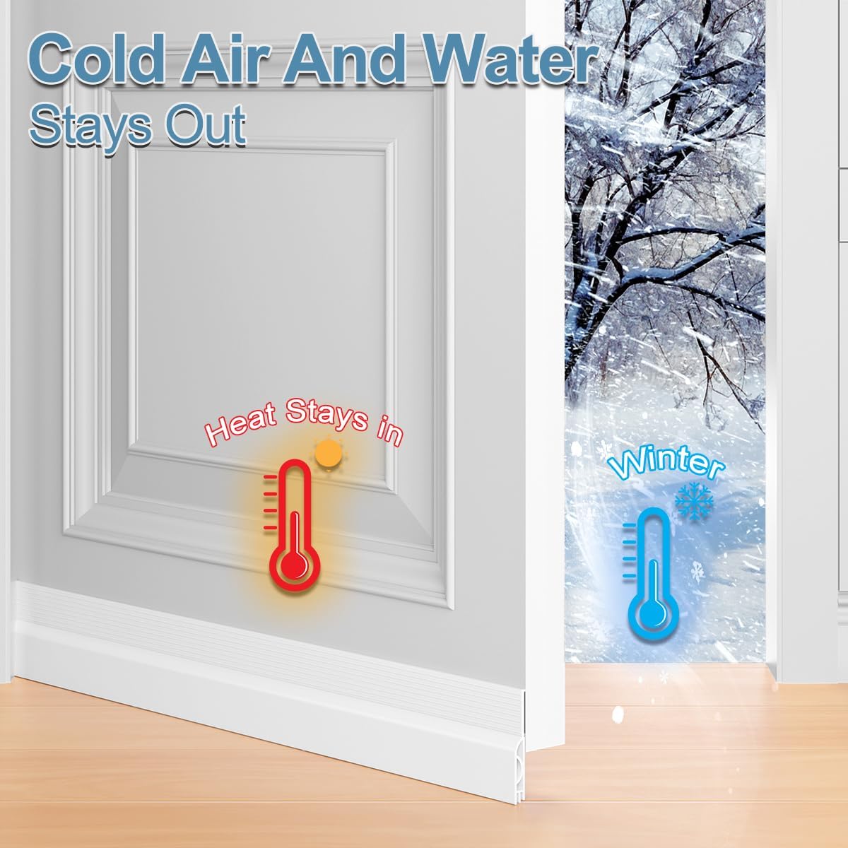 39 Inch Door Draft Stopper 2 Pack White & Transparent - Image 6