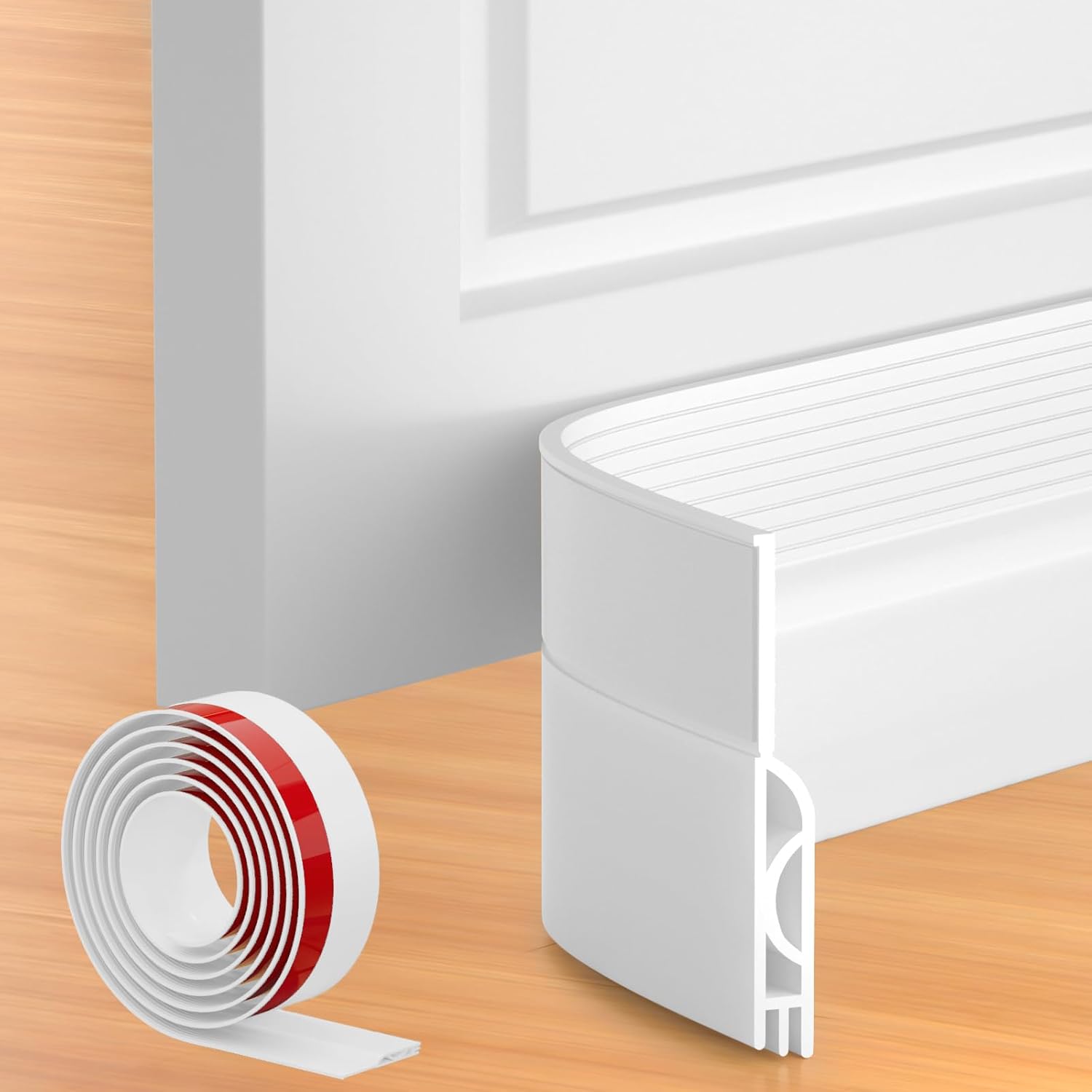 39 Inch Door Draft Stopper 2 Pack White & Gray - Image 2