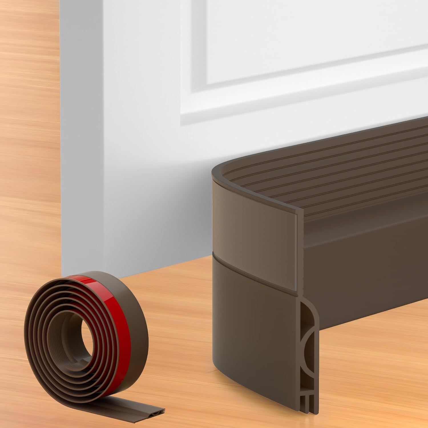 39 Inch Door Draft Stopper 2 Pack White & Brown - Image 3