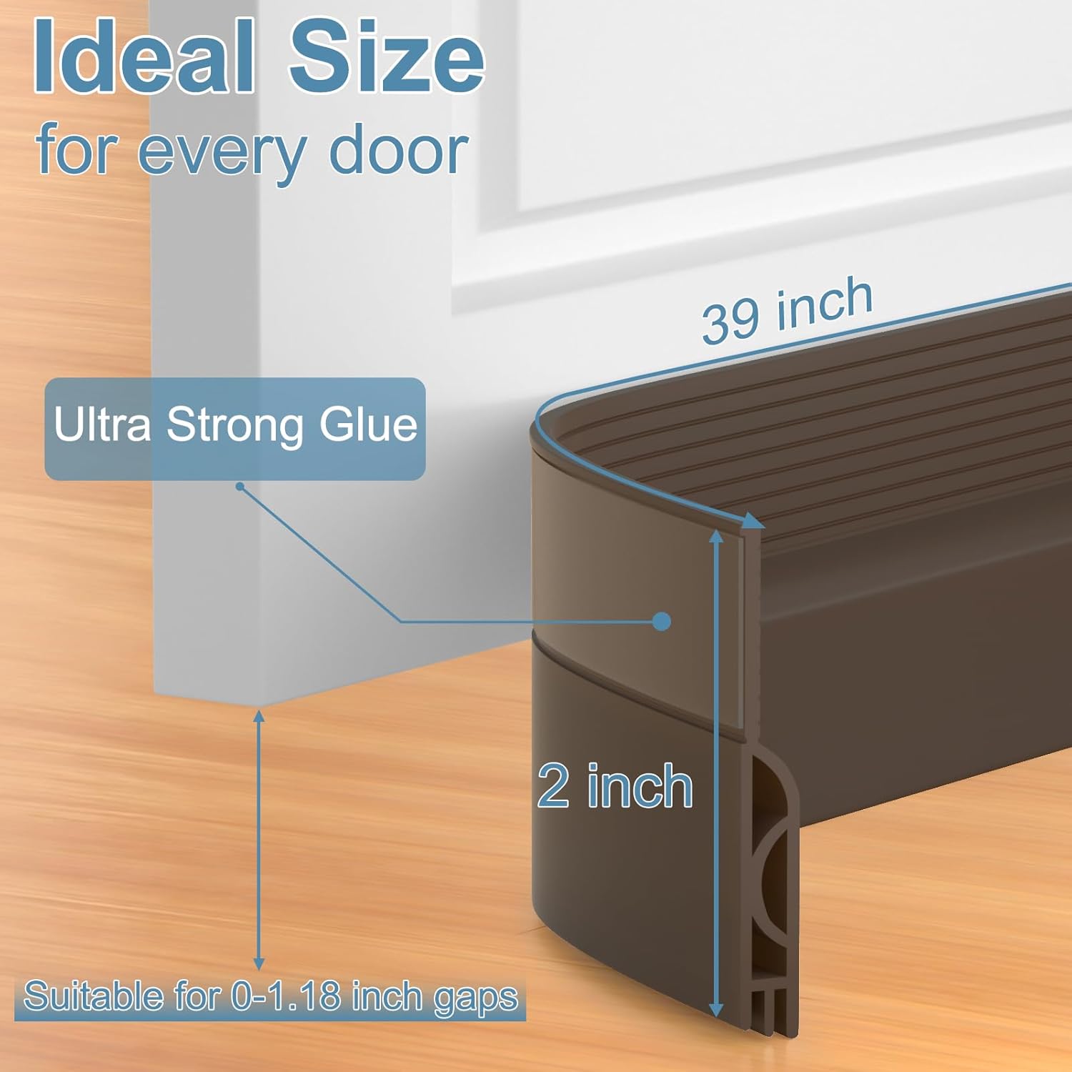 39 Inch Door Draft Stopper 2 Pack White & Brown - Image 7