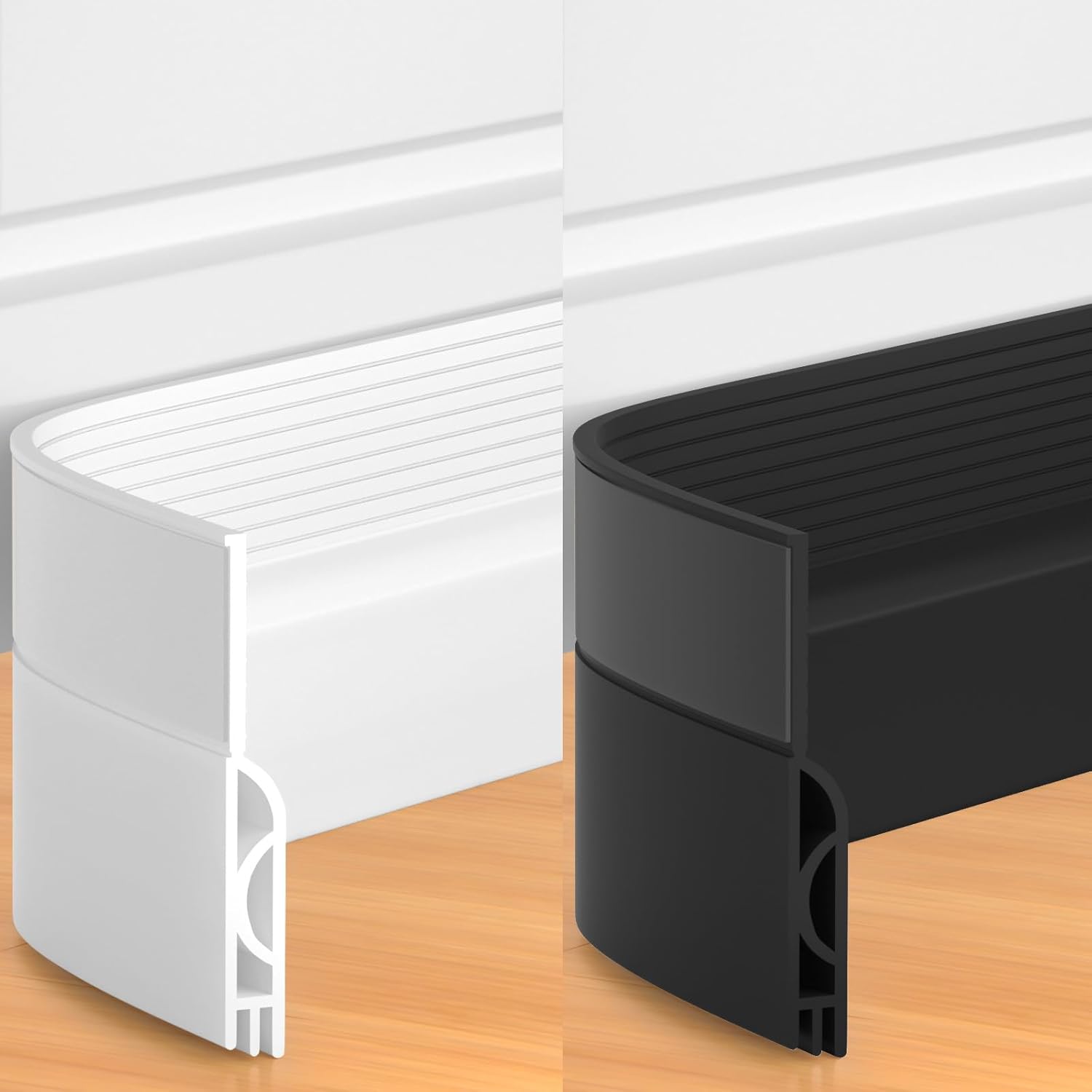39 Inch Door Draft Stopper 2 Pack White & Black - Image 1