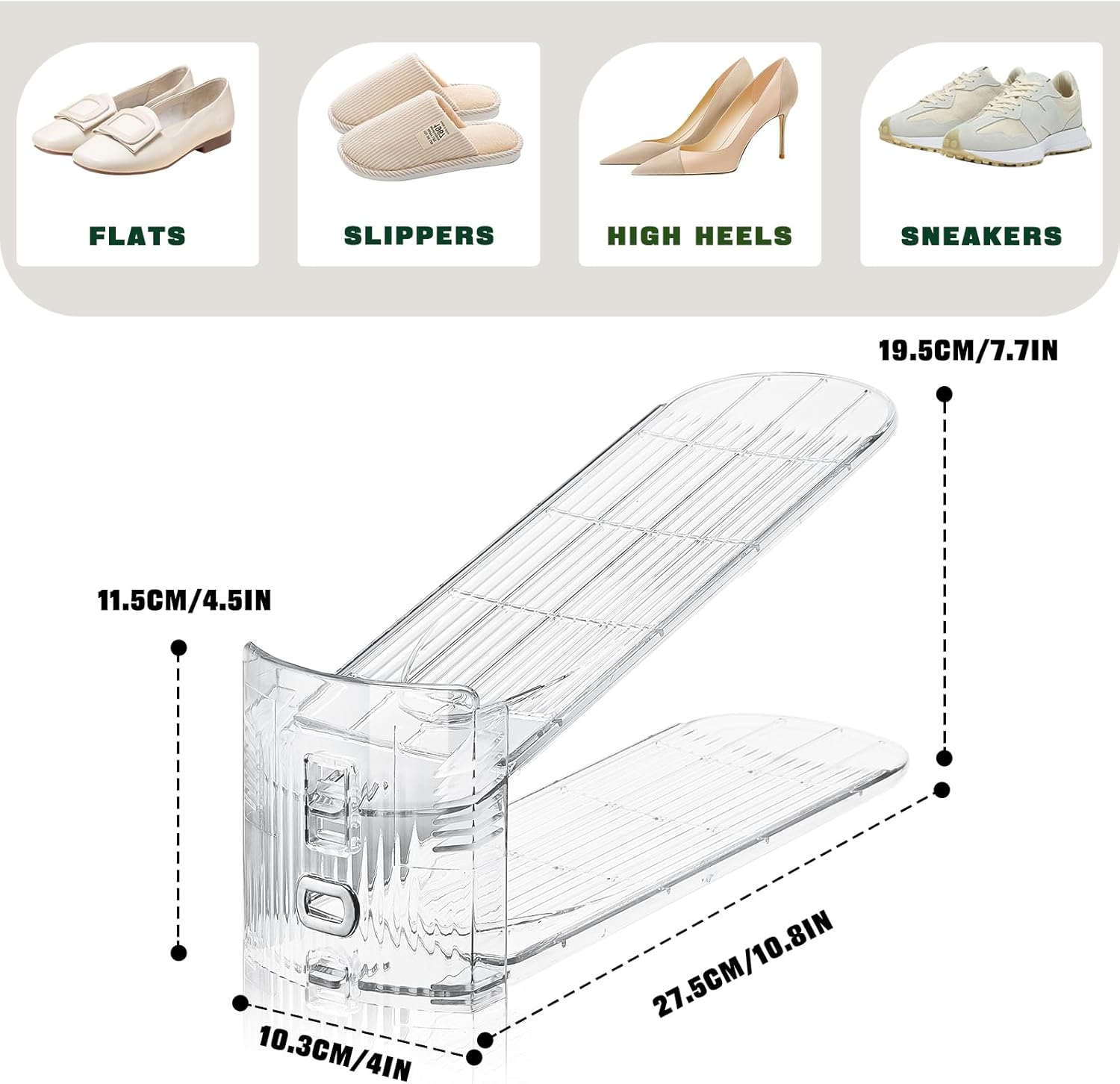 Shoe Slots Organizer for Closet,12PACK Shoe Stacker Shoe Rack Organizer for Closet Space Saver Storage Shoe Holder Organization(Transparent) - Image 4