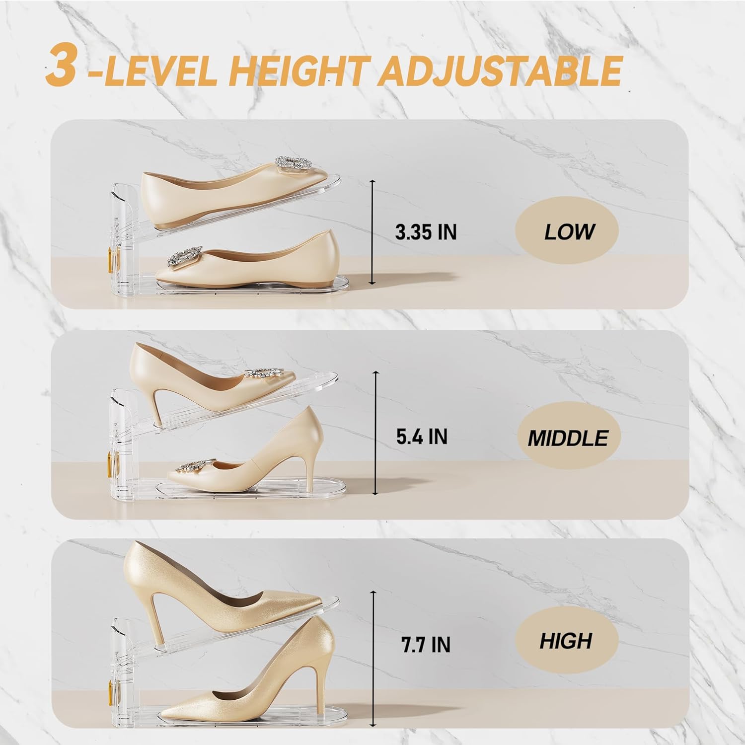 Shoe Slots Organizer for Closet, Shoe Stacker Organizer Double Layer Stack Shoe Rack, Shoe Display Shelf 50% Space Saver Storage Holder for Closet, 12PACK - Image 3