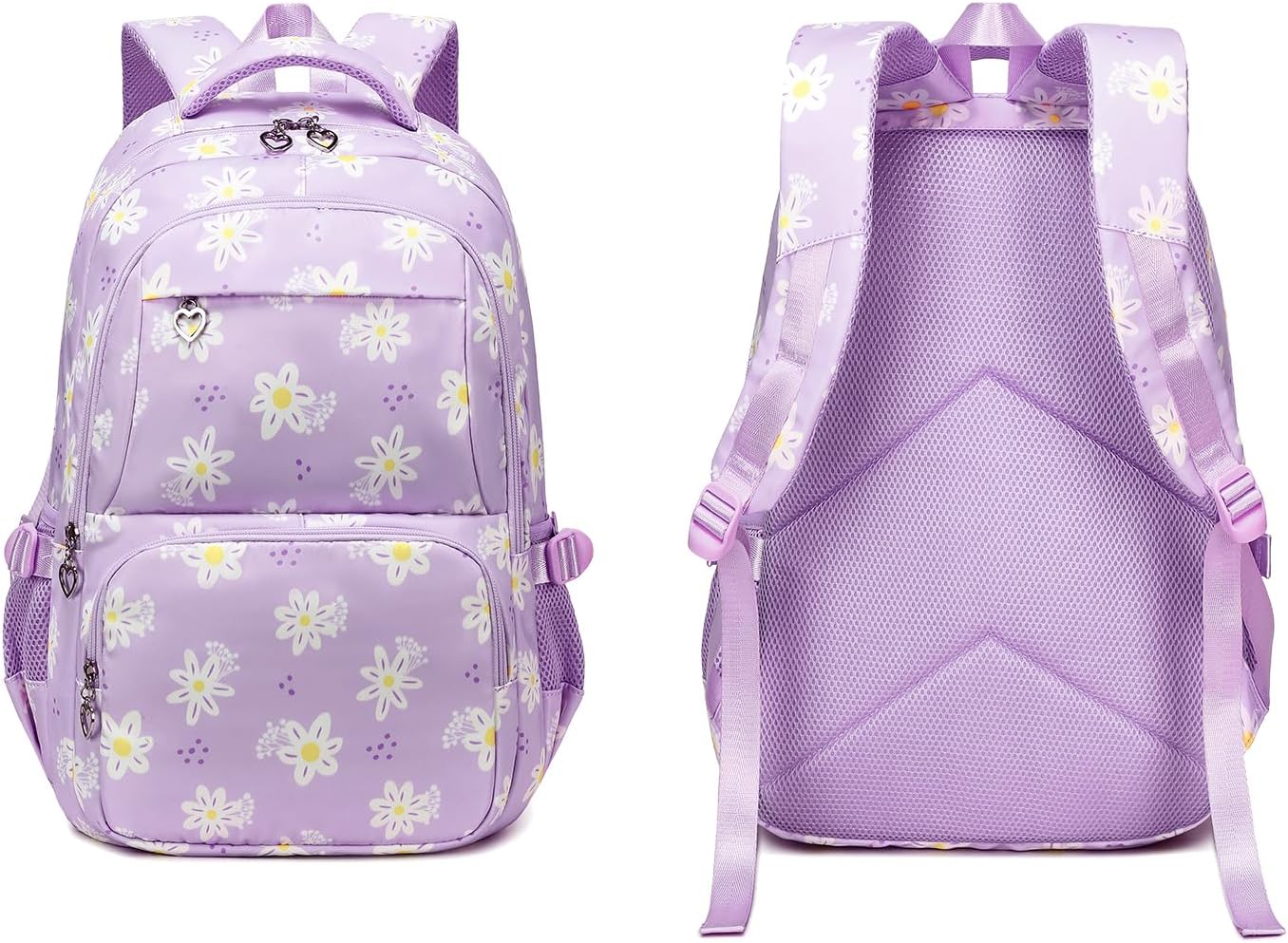 Backpack with Lunch Box for Teenage Girls Little Daisy School Book Bag and Lunch Bag Set for Kids - Image 3