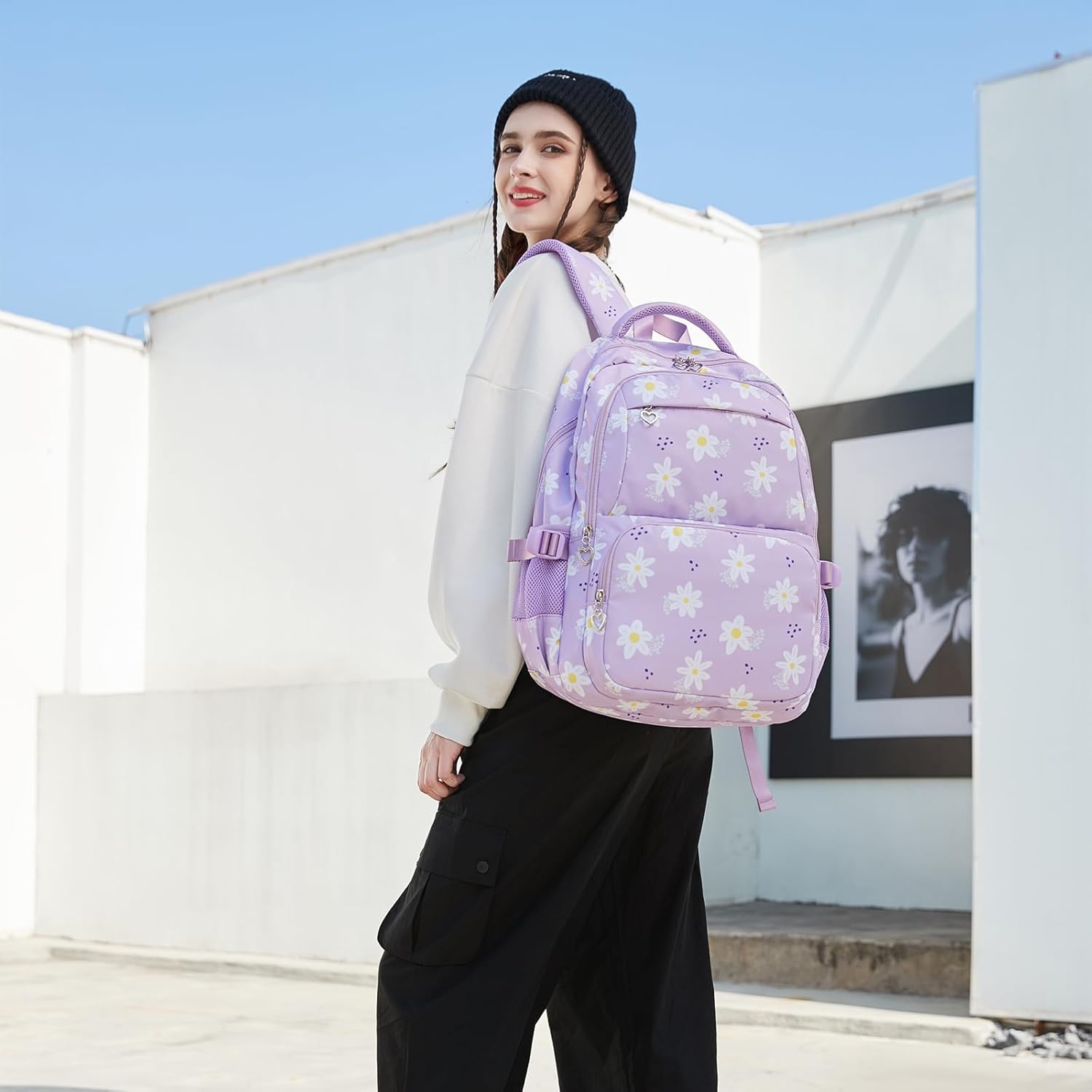 Backpack with Lunch Box for Teenage Girls Little Daisy School Book Bag and Lunch Bag Set for Kids - Image 6