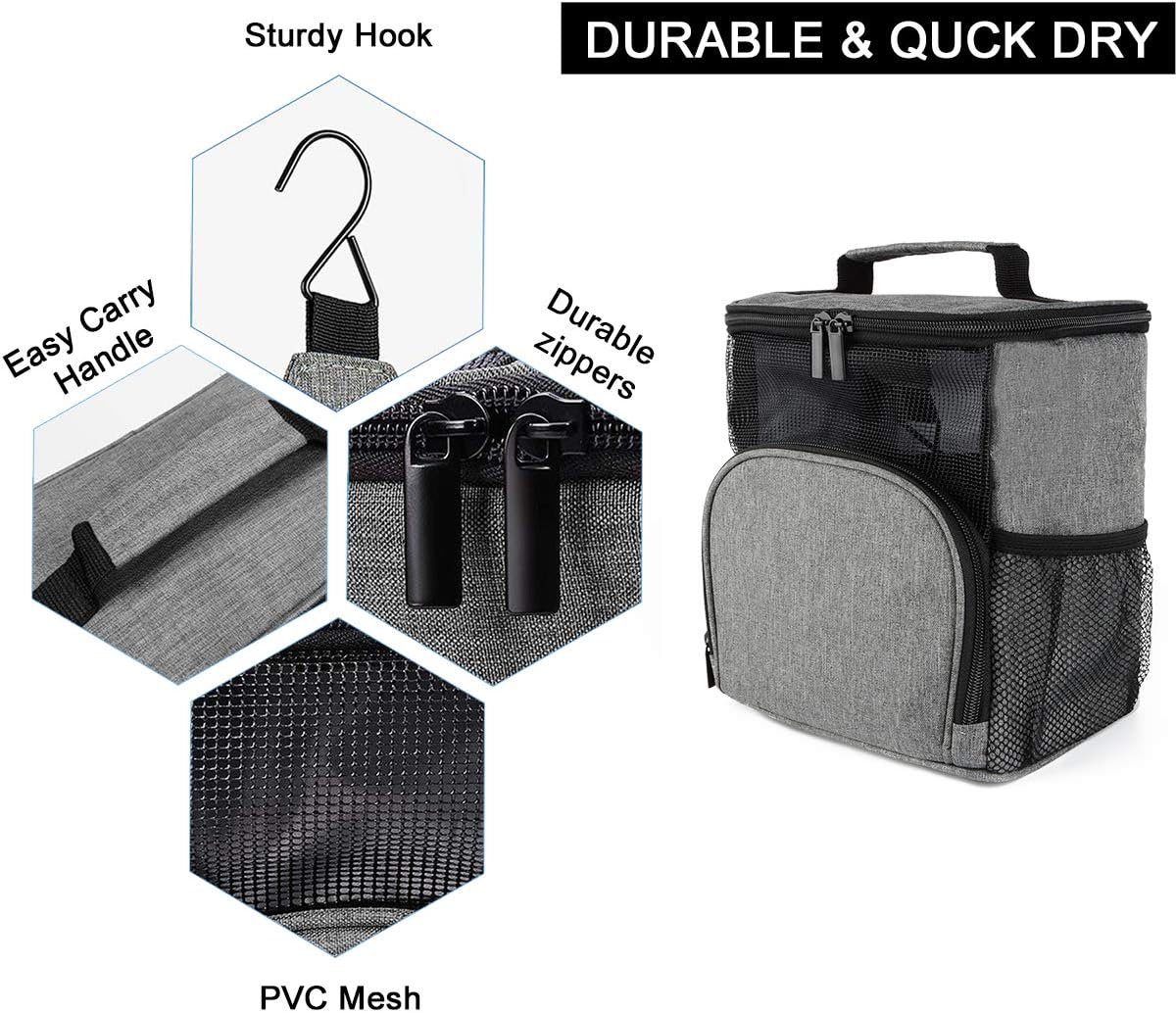 Mesh Shower Caddy Tote Bag, Portable Toiletry Bag Bath Organizer for College Dorms, Gym, Camp, Women and Men - Image 3