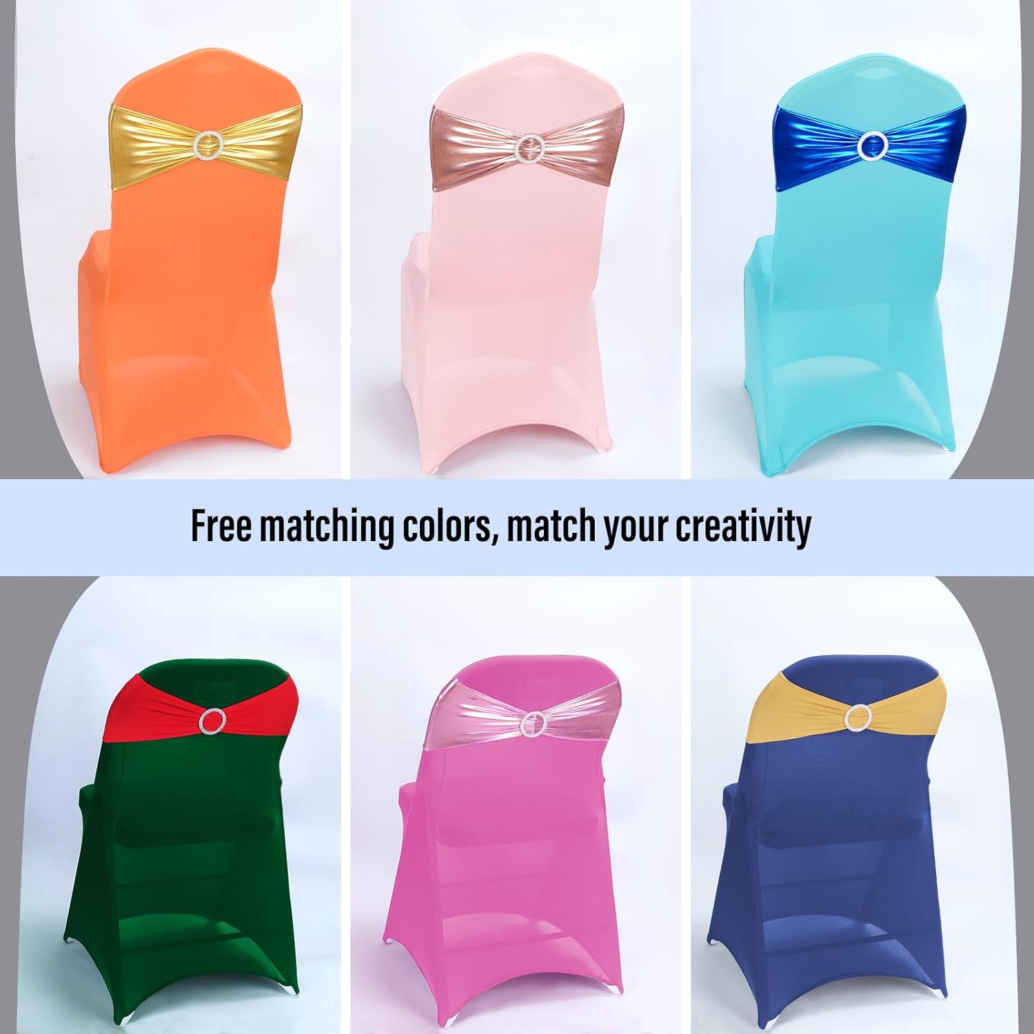 Gold Spandex Chair Sashes - 30pc Premium Stretch Chair Bows with Sliders for Wedding Party Banquet Decoration - Image 5