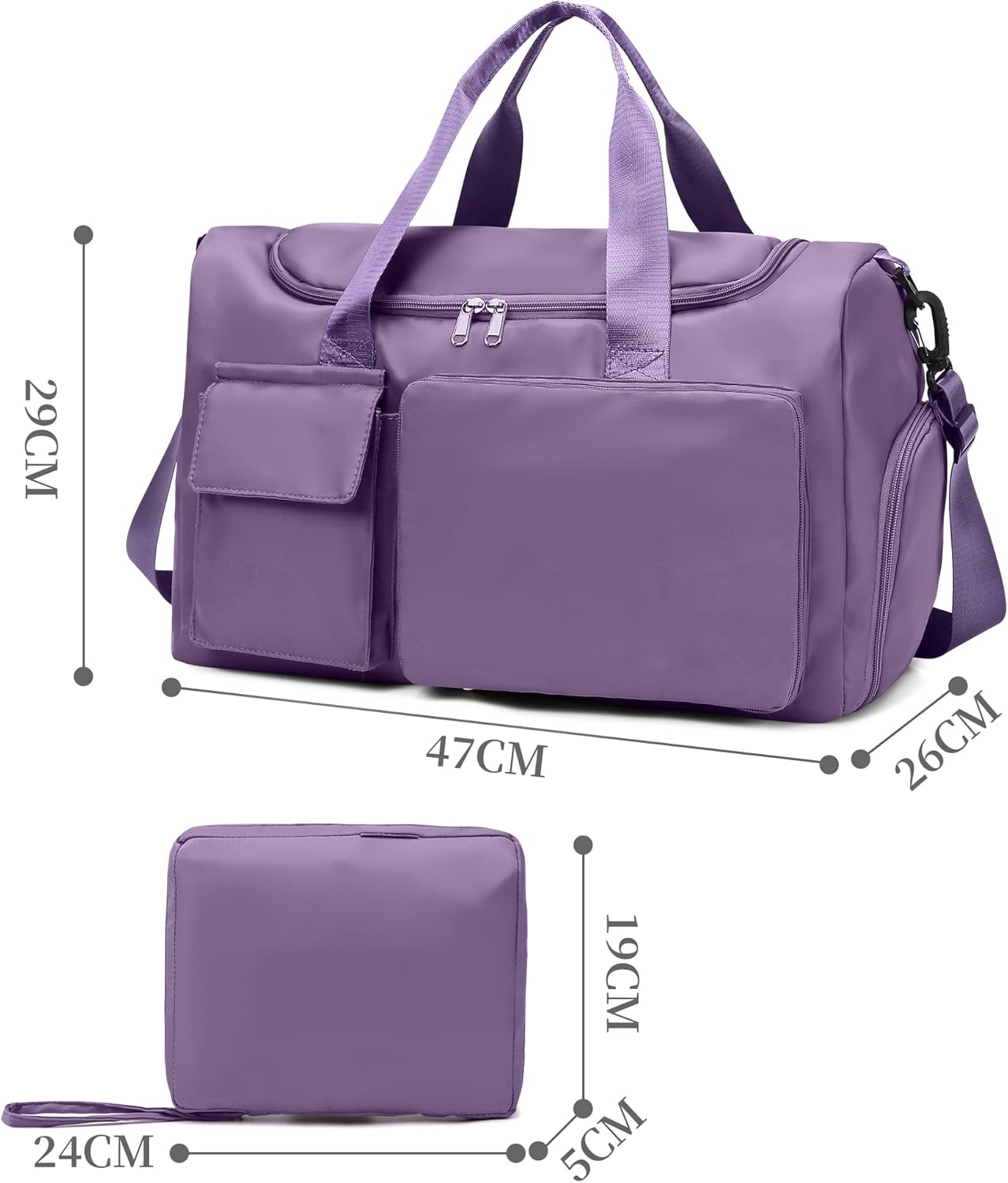 Gym Bag, For Both Men and Women, Foldable, With Shoe Compartment and Wet/Dry Compartment - Image 3