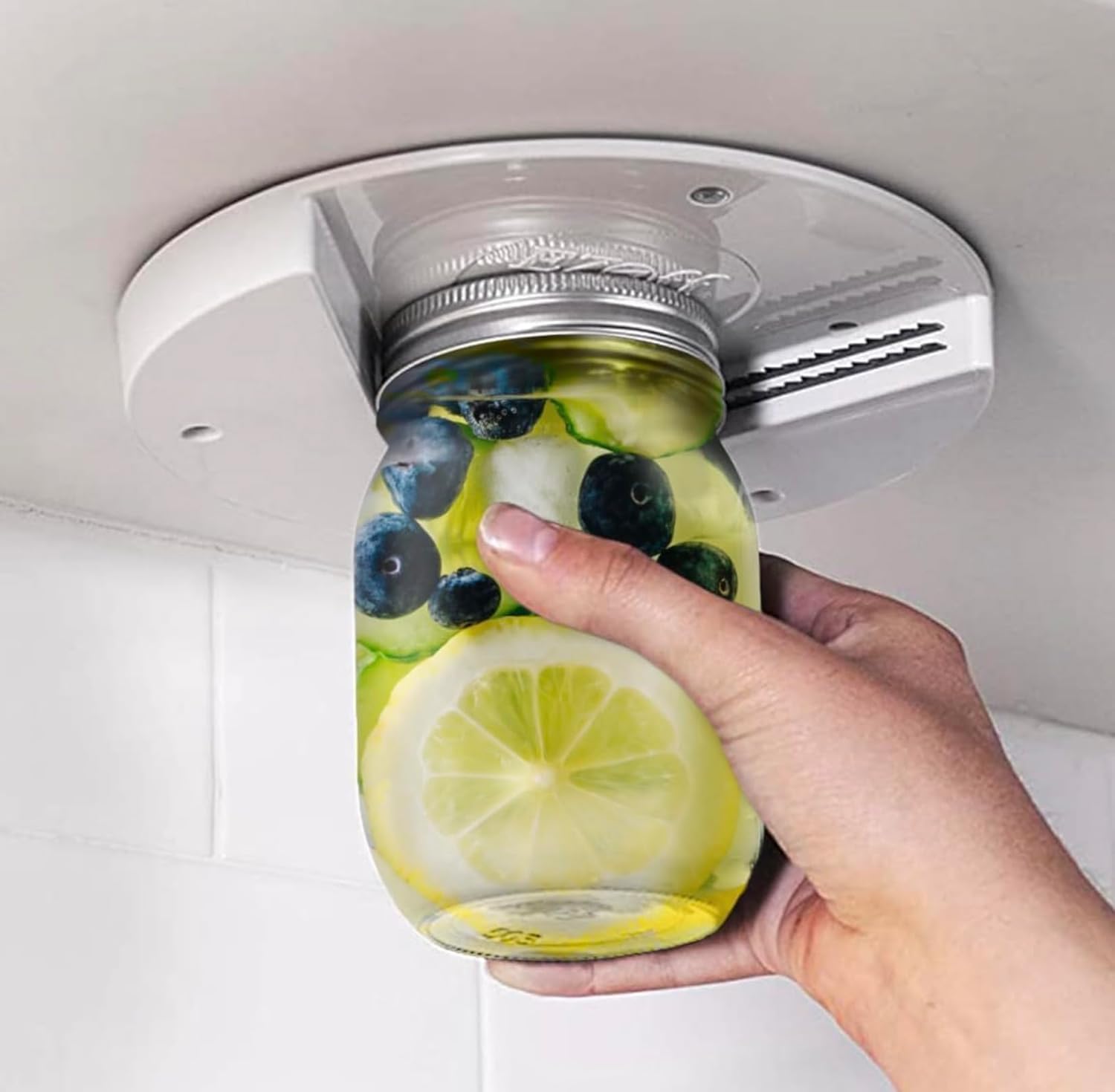 Jar Opener for Seniors - Under Cabinet Jar Openers for Weak Hands, Easy Grip, Arthritis jar opener, One Handed Gadgets & Bottle Opener - Essential Kitchen Gadgets for Home Assistance - White - Image 1