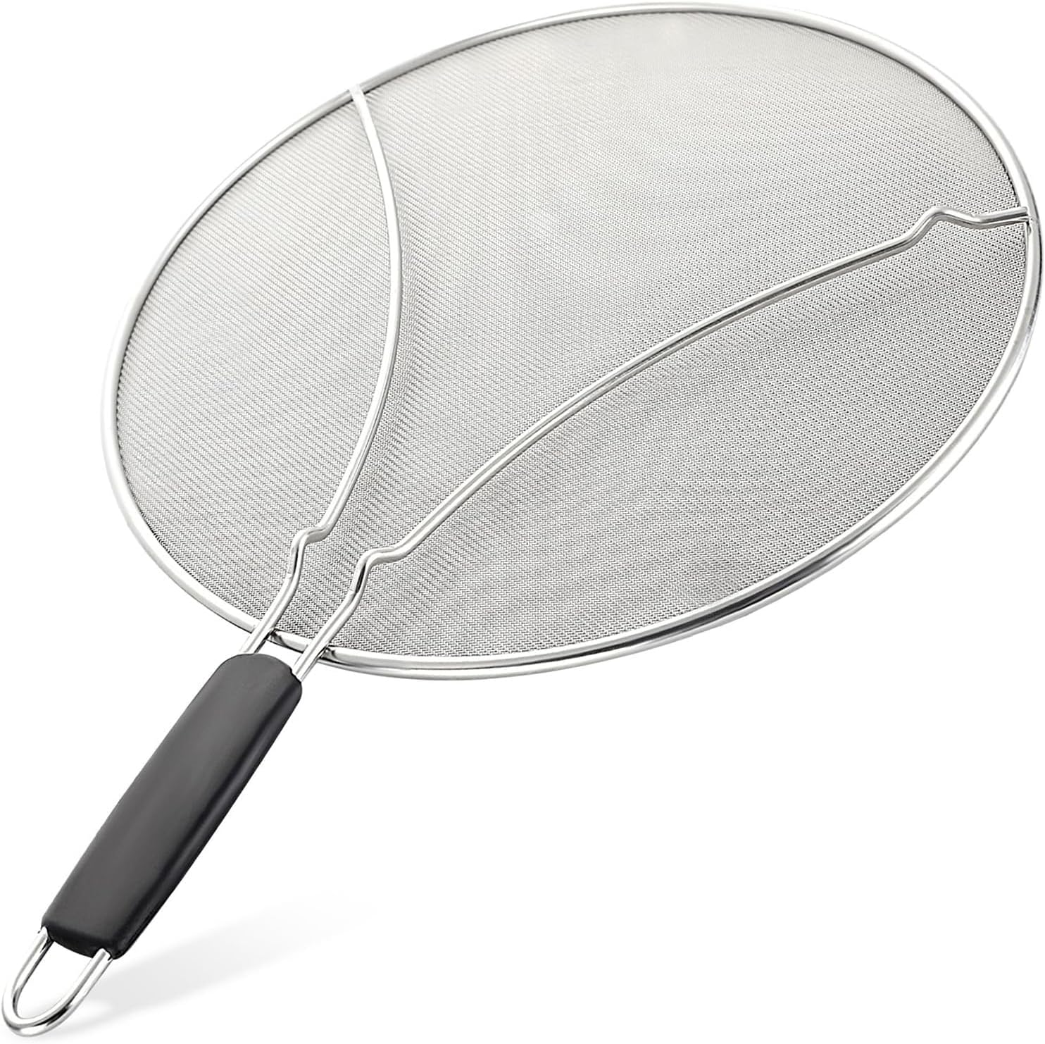 Splatter Screen for Frying Pan (13”) - Grease Splatter Guard for Frying Pan - Oil Splatter Guard - Oil Splash Guard for Frying Pan - Stainless Steel Grease Screen for Stove Top (Black) - Image 1