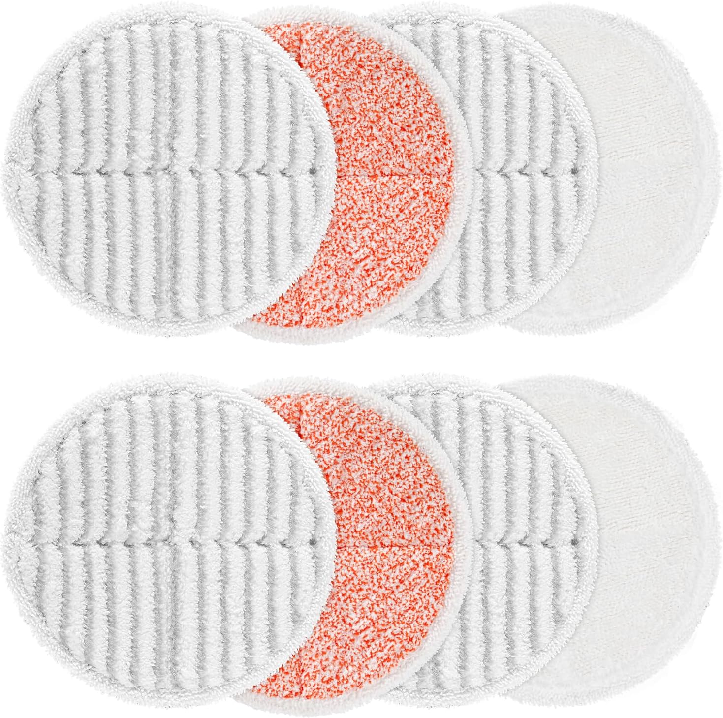 8 Pack Mop Pads Replacement Compatible with Bissell Spinwave 2124, 2039A, 2307, 23157, 23159, 20393, 20399 Hard Floor Spin Mop, 2 Soft Pads, 4 Scrubby Pads, 2 Heavy Scrub Pads - Image 1