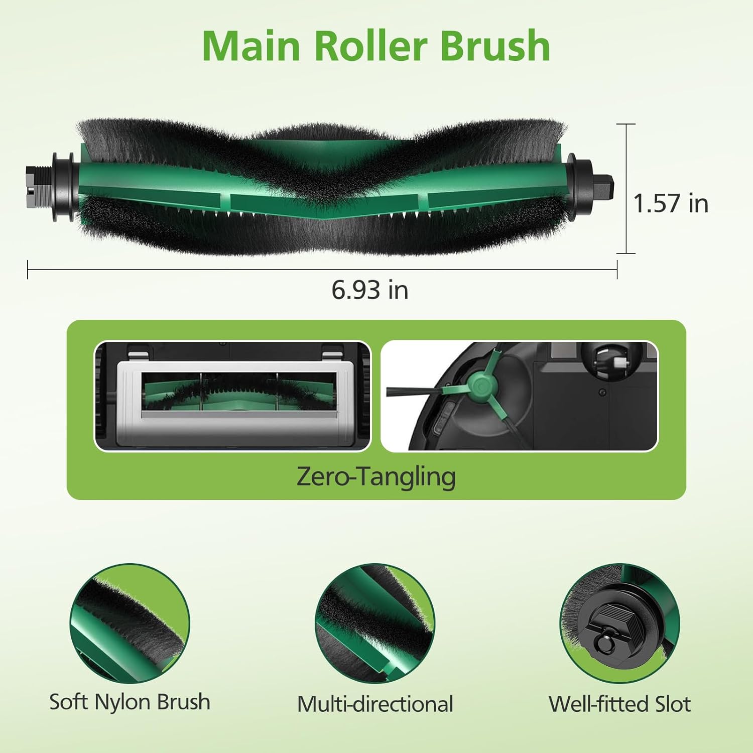 25 Pcs Replacement Parts for iRobot Roomba 104/105 Vac/ 105 Combo/ Q052 Robot Vacuum, Q0520 105 Accessories Include 2 Main Brushes, 6 Filters, 6 Dust Bags, 6 Side Brushes, 4 Mop Pads, 1 Clean Brush - Image 4