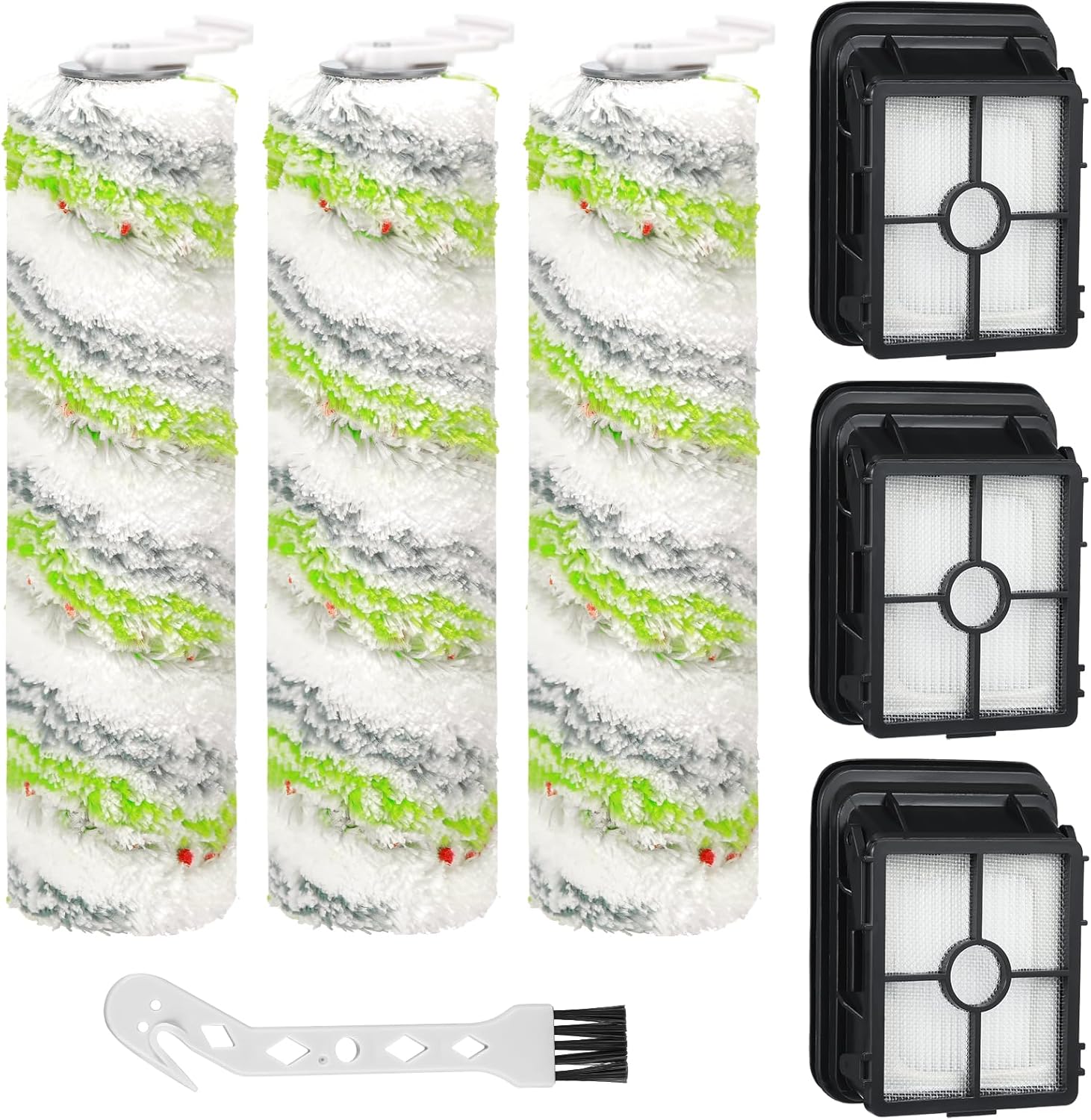 3 Pack Multi-Surface Pet Brush Rolls 2788 and Vacuum Filters 1866 Compatible with Bissell CrossWave Max 2554 2554A 2590 2593 2596, for HydroSteam 35151 3515 35152 3513 3518, Part 1618641&1608684 - Image 8