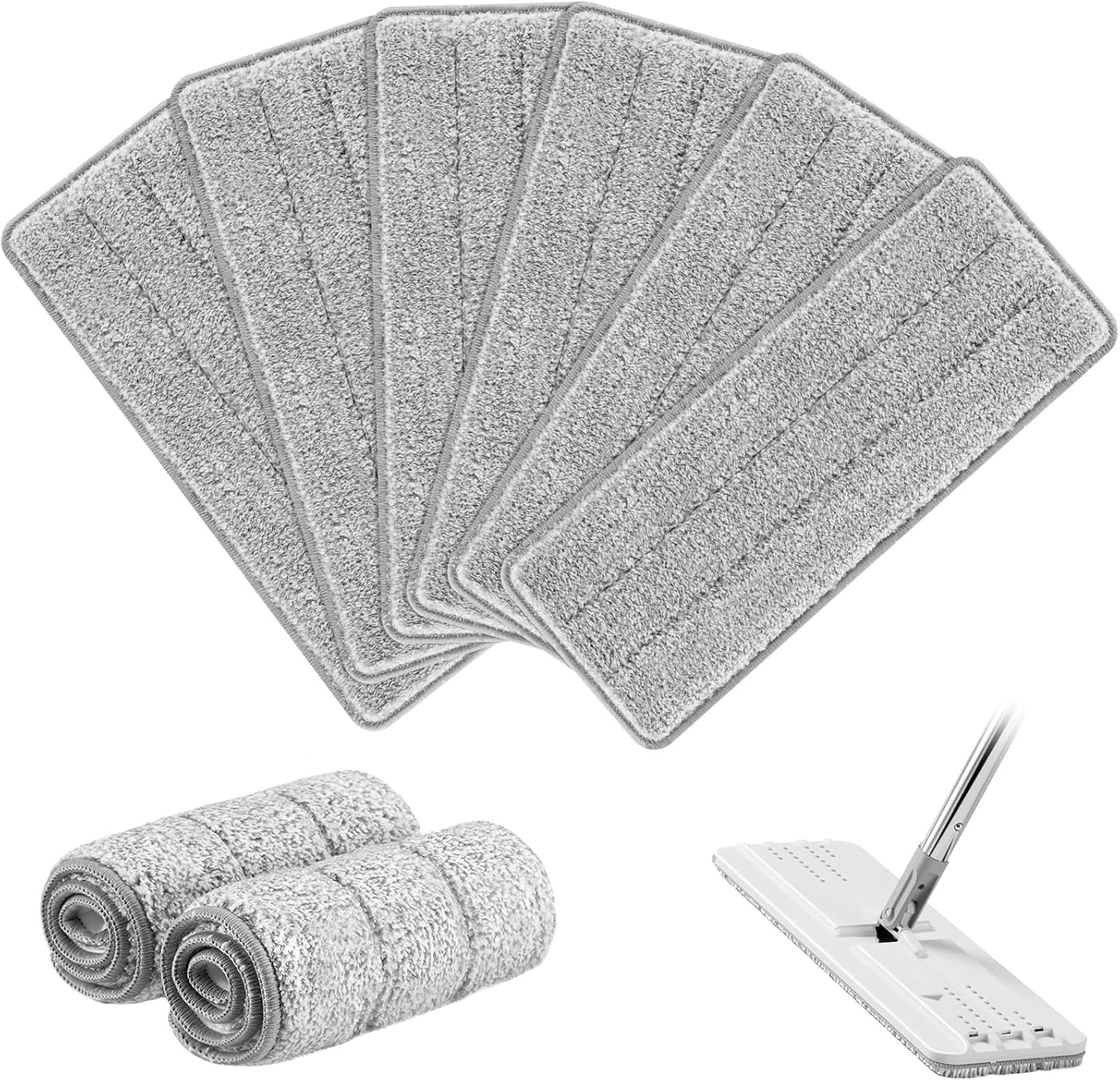Flat Mop Head Replacement Pads Compatible with Joy-MOOP Mop and Bucket Set, Reusable Washable Squeeze Microfiber Mop Refills for Oshang Bosheng Mop - 13