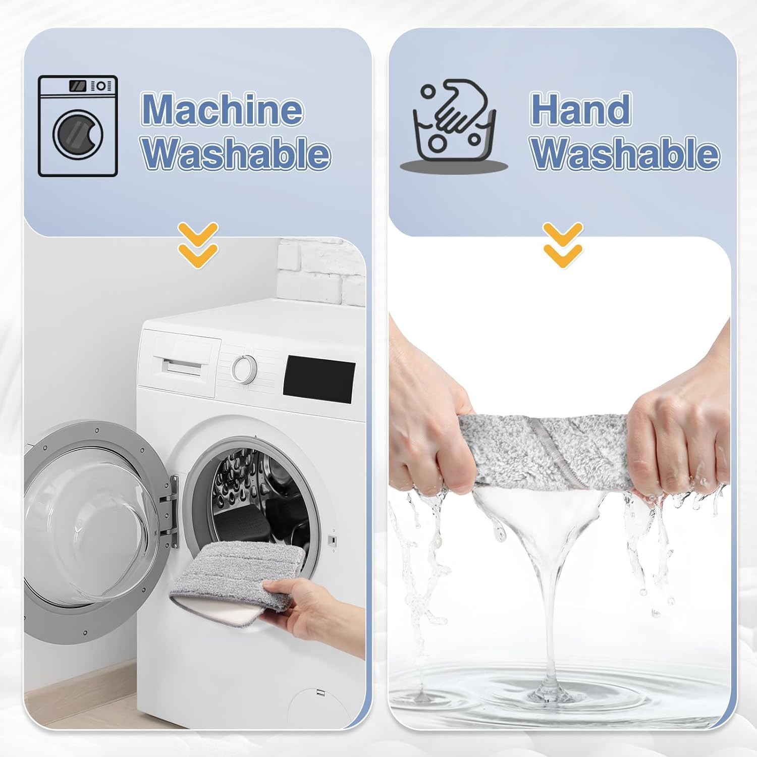 Flat Mop Head Replacement Pads Compatible with Joy-MOOP Mop and Bucket Set, Reusable Washable Squeeze Microfiber Mop Refills for Oshang Bosheng Mop - 13
