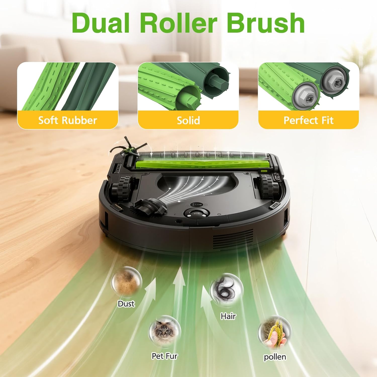 18 Pcs S9 Replacement Parts Accessories for iRobot Roomba S9(9150) S9+ S9 Plus (9550) S Series Vacuum Cleaner, 2 Set Rubber Roller Brush, 6 Filters, 6 Side Brush, 2 Tools - Image 3