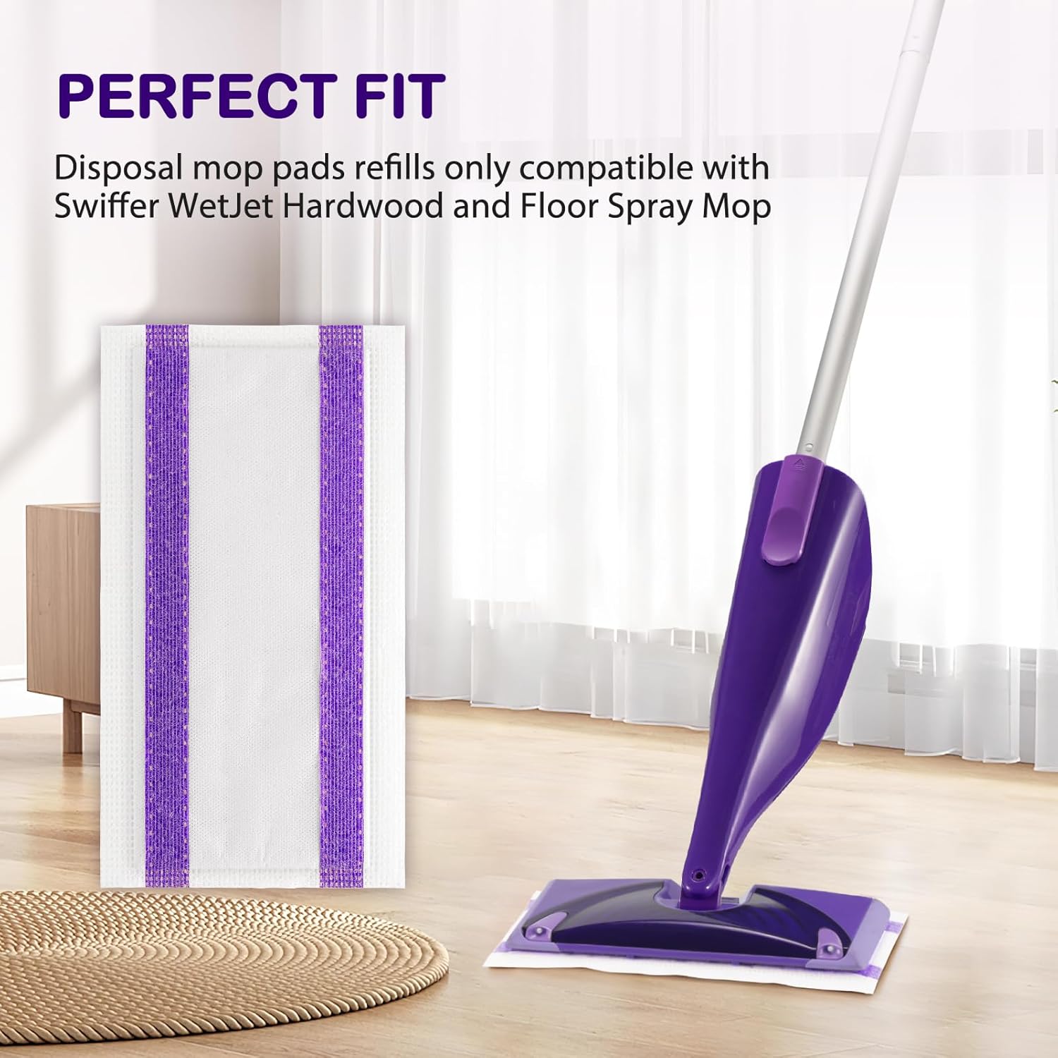 30 Count Spray Mop Pad Refill for Swiffer WetJet Hardwood and Floor Spray Mop, Disposable All Purpose Multi Surface for Floor Cleaning, Thickness Microfiber Clean Pads Replacement - Image 2