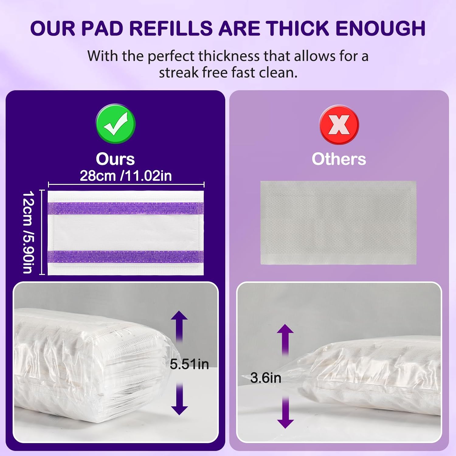 30 Count Spray Mop Pad Refill for Swiffer WetJet Hardwood and Floor Spray Mop, Disposable All Purpose Multi Surface for Floor Cleaning, Thickness Microfiber Clean Pads Replacement - Image 3