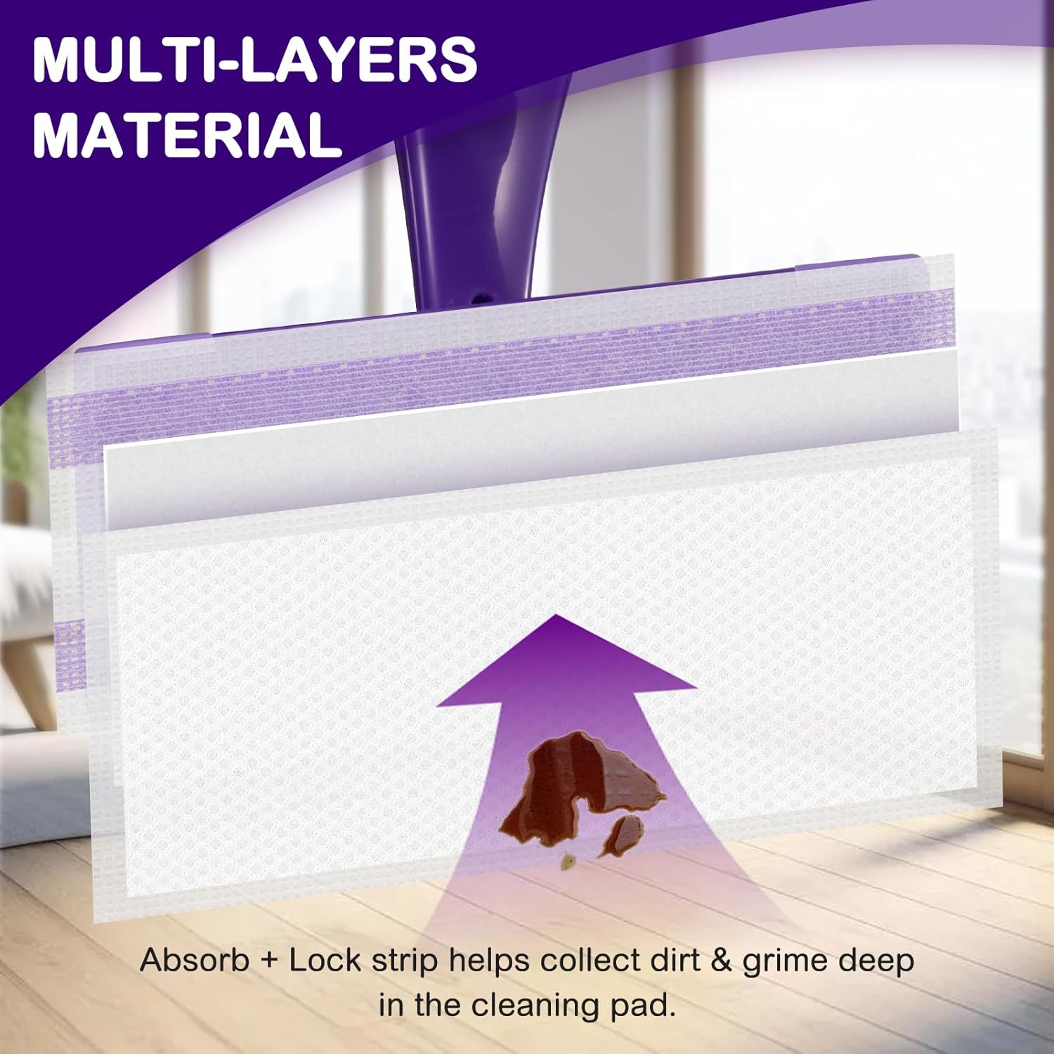 30 Count Spray Mop Pad Refill for Swiffer WetJet Hardwood and Floor Spray Mop, Disposable All Purpose Multi Surface for Floor Cleaning, Thickness Microfiber Clean Pads Replacement - Image 4