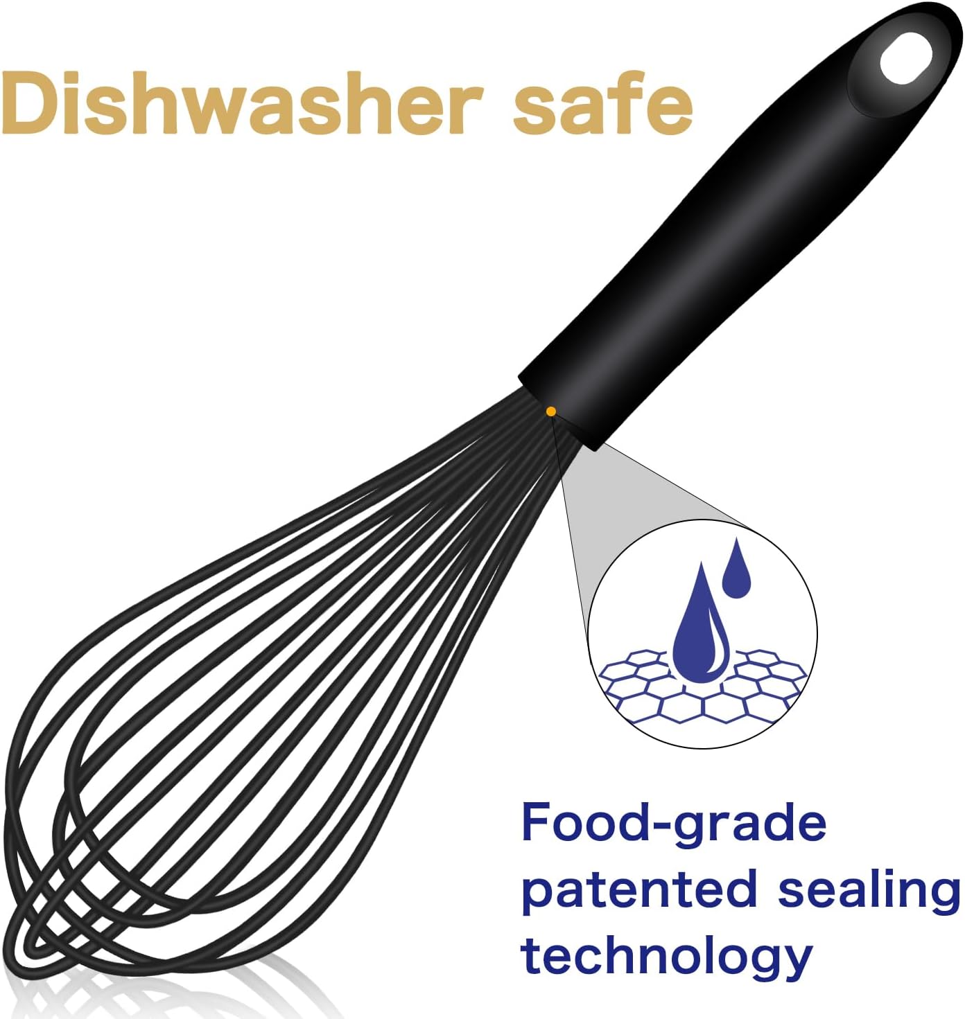 Silicone Whisk & Stainless Steel Ice Cream Scoop Set, Kitchen Essentials for Cooking and Desserts - Image 2