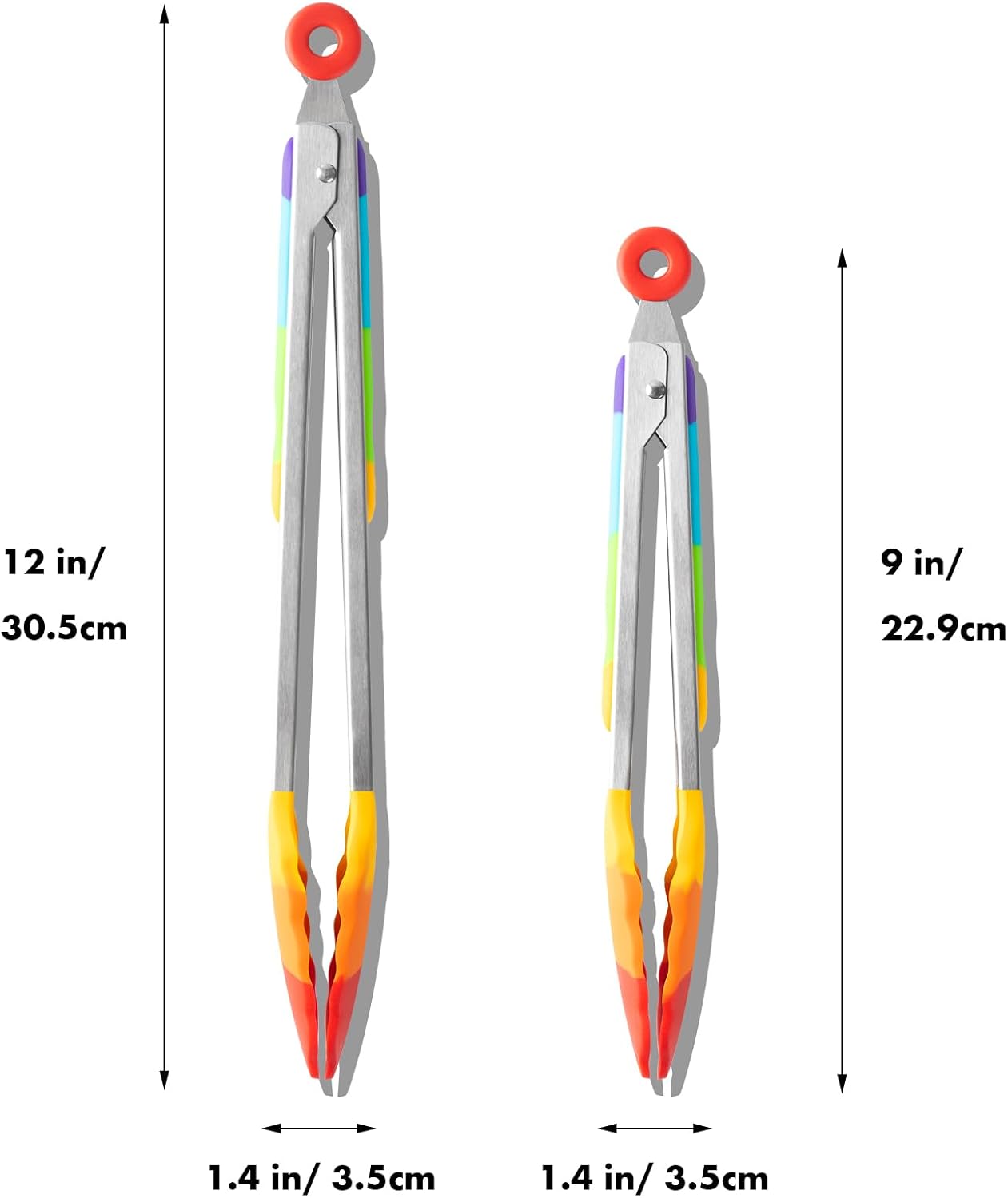 Silicone Whisk & Rainbow Tongs Set, Heat-Resistant Kitchen Tools for Cooking and Serving - Image 8