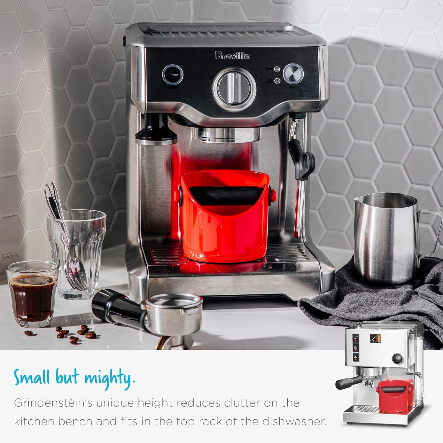 Grindenstèin Sturdy, Compact, Modern Space-Saving Espresso Coffee Grind Knock Box - Black - Image 5