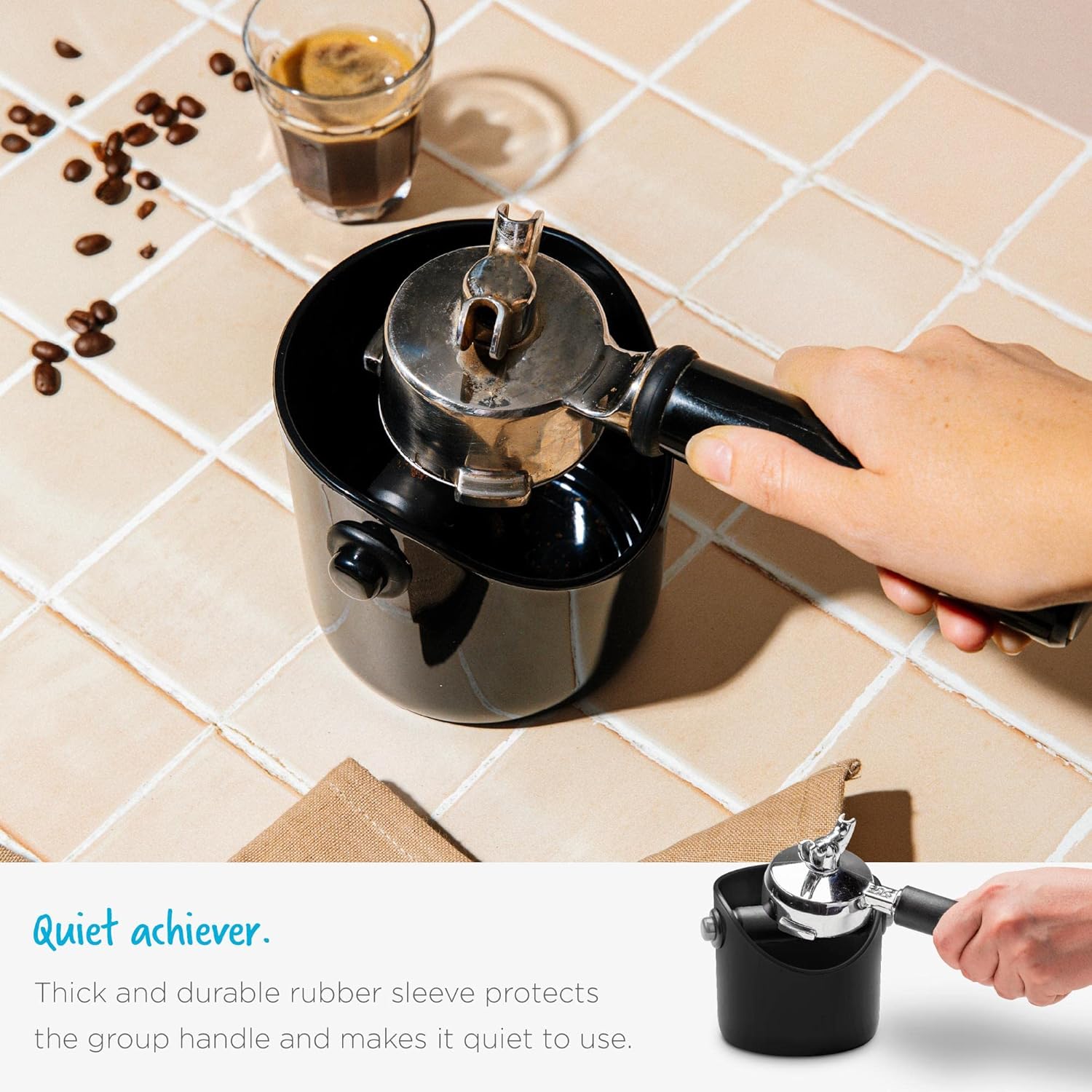Grindenstèin Sturdy, Compact, Modern Space-Saving Espresso Coffee Grind Knock Box - Black - Image 7