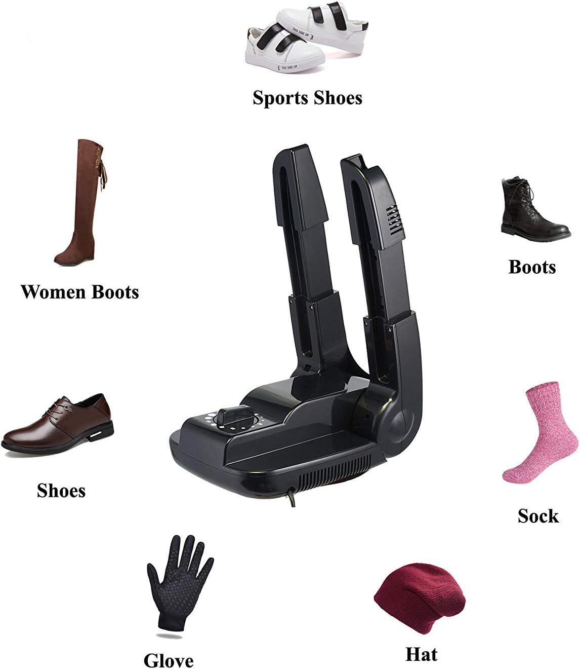 Portable Electric Shoe Glove Boot Dryer Warmer with Folding and Drying Rack - Image 3