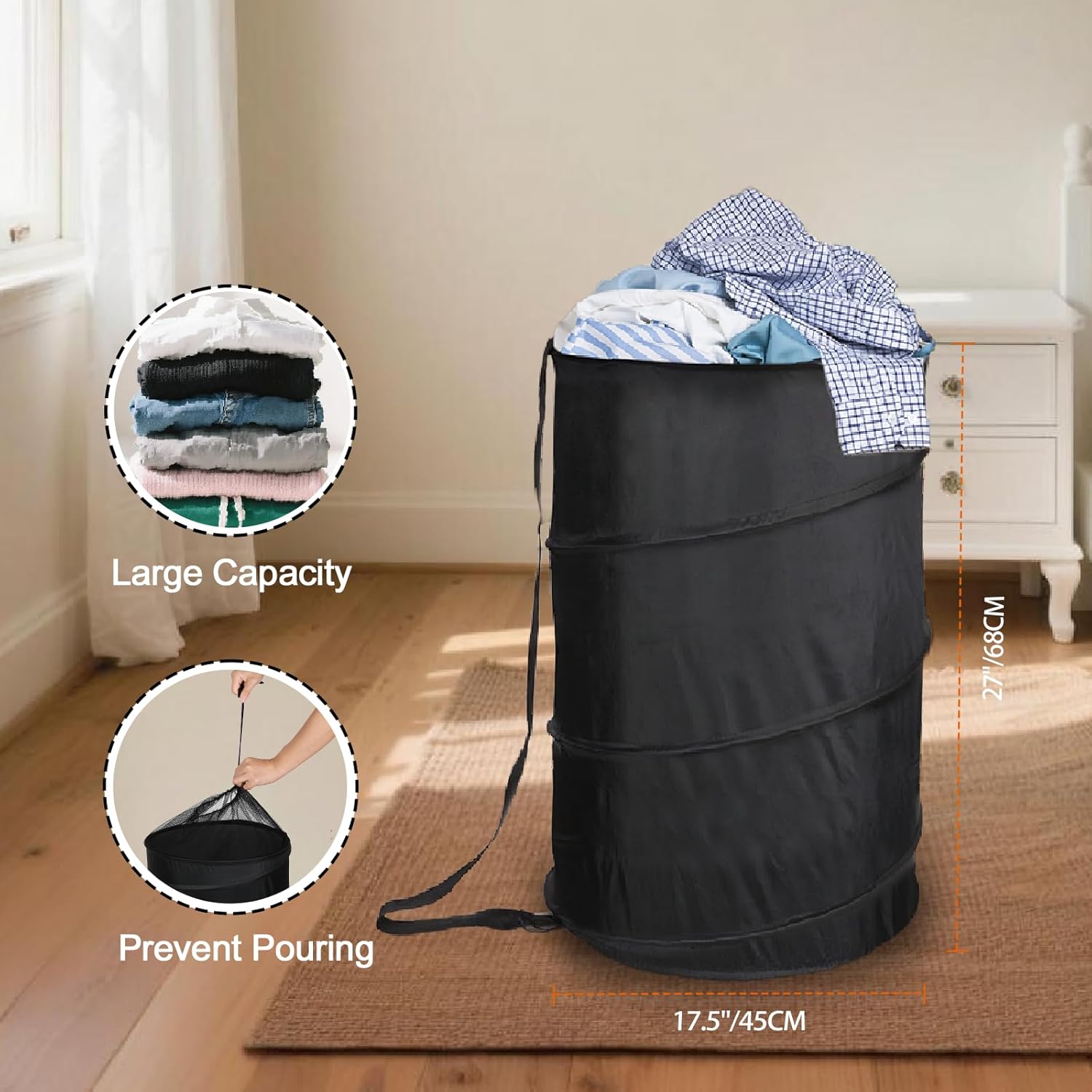 Extra Large 107L Strong Laundry Hamper 17.5