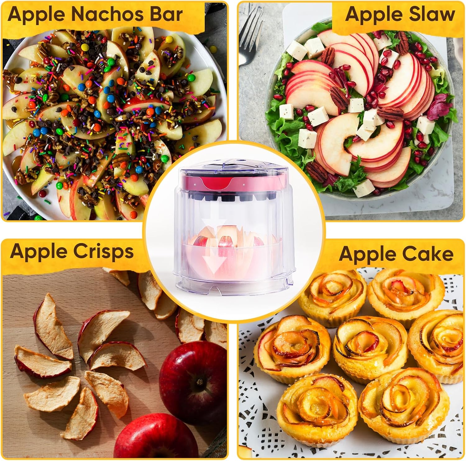 5.12-Inch Apple Slicer - 8 Slices, Ultra-Safe & Heavy-Duty Stainless Steel Extra Large Apple Cutter, Upgraded Cut Apples All The Way Through, with Transparent Bowl - Image 7