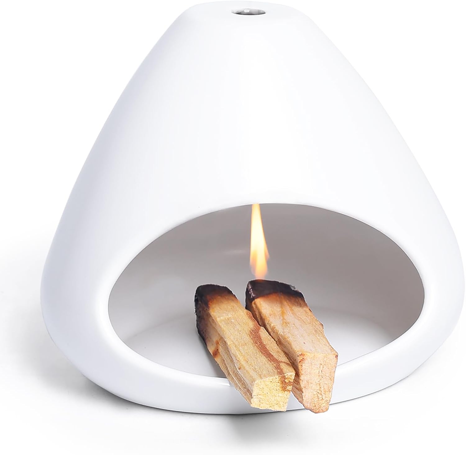 Ceramic Palo Santo Holder - Modern Incense Burner for Meditation,Yoga and Energy Cleansing - Wood Sticks Dish, Cone Burner - Inspired Home Decor Gift (White) - Image 1