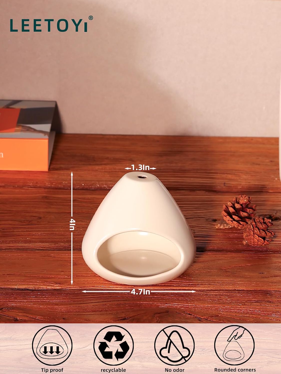 Ceramic Palo Santo Holder - Modern Incense Burner for Meditation,Yoga and Energy Cleansing - Wood Sticks Dish, Cone Burner - Inspired Home Decor Gift (White) - Image 8