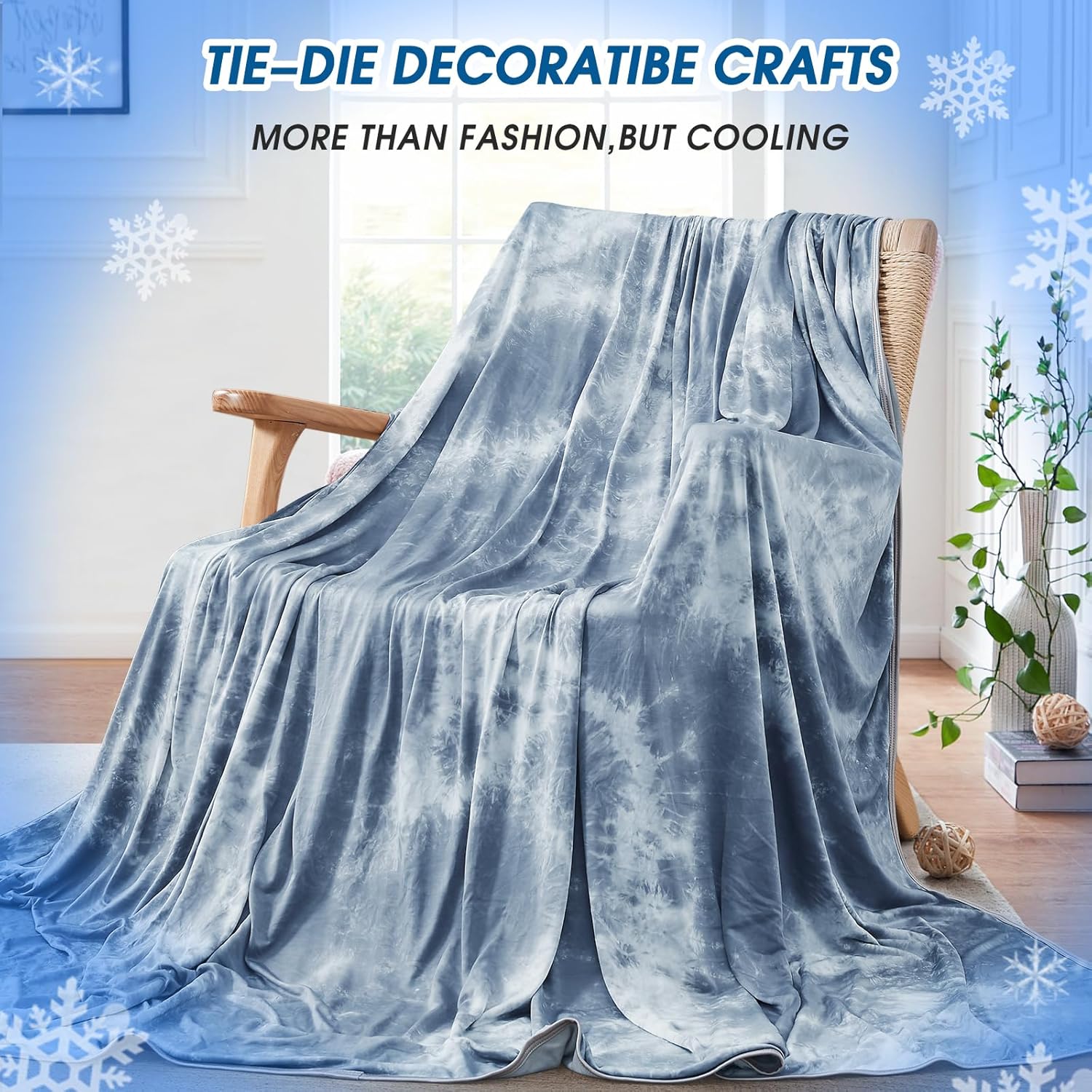 Cooling Blanket King Size for Hot Sleepers Light Blue - Image 6