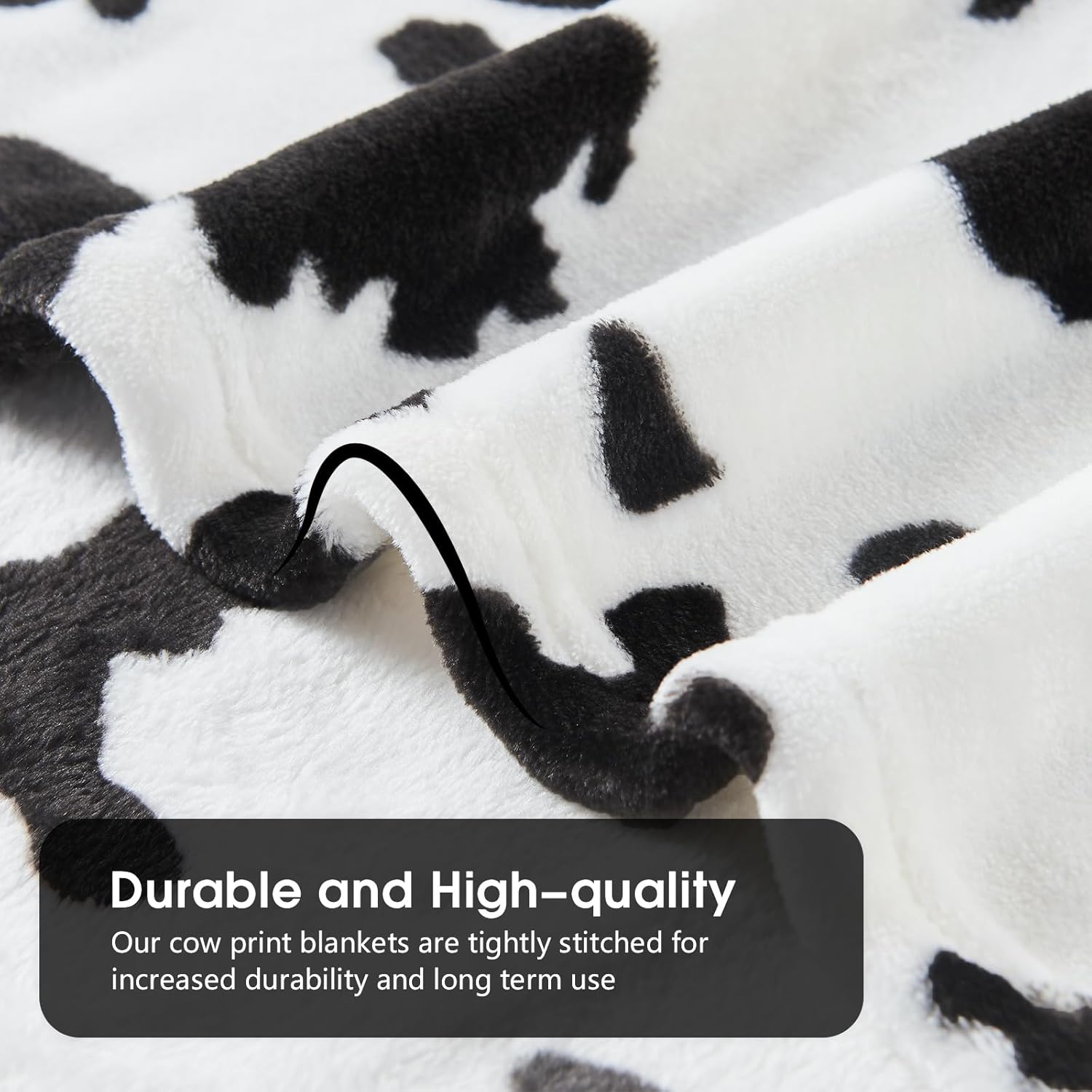Cow Print Blanket, Fuzzy Cow Print Throw Blankets for Couch, Cow Throw Blanket for Adults, Soft Warm Plush Cow Blanket, Cute Flannel Fleece Throw Blankets, 40''x60'' - Image 2