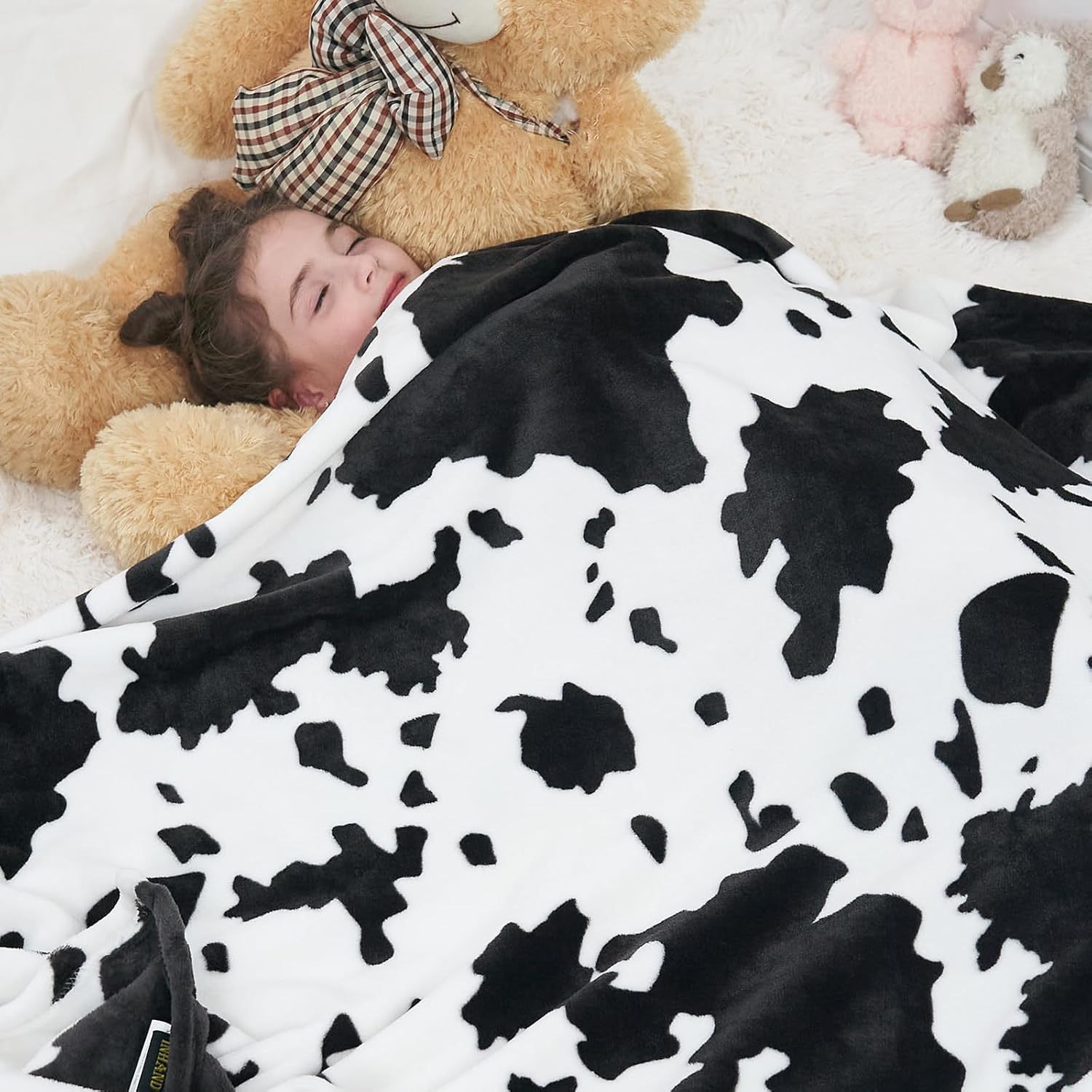 Cow Print Blanket, Fuzzy Cow Print Throw Blankets for Couch, Cow Throw Blanket for Adults, Soft Warm Plush Cow Blanket, Cute Flannel Fleece Throw Blankets, 40''x60'' - Image 5
