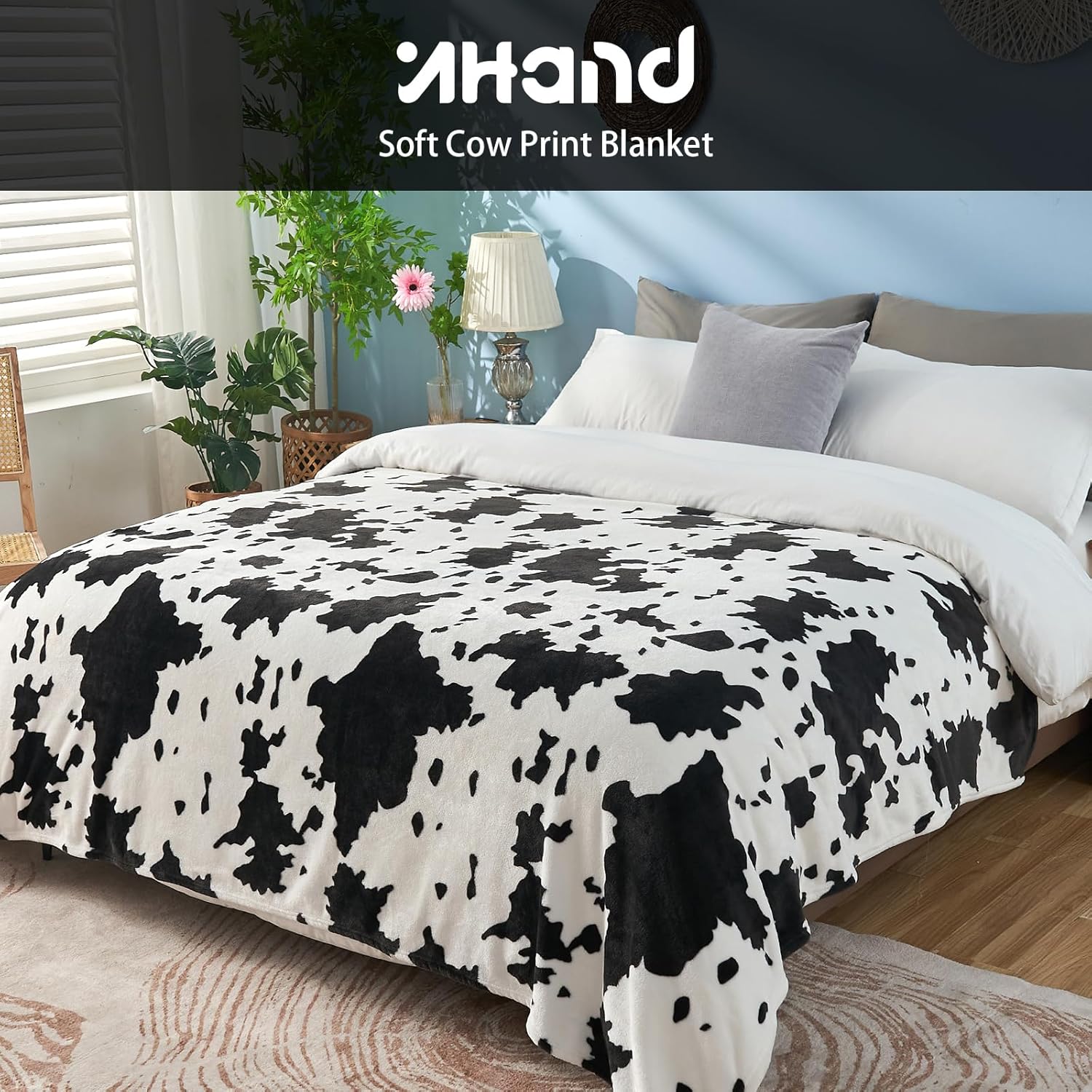 Cow Print Blanket, Fuzzy Cow Print Throw Blankets for Couch, Cow Throw Blanket for Adults, Soft Warm Plush Cow Blanket, Cute Flannel Fleece Throw Blankets, 40''x60'' - Image 6
