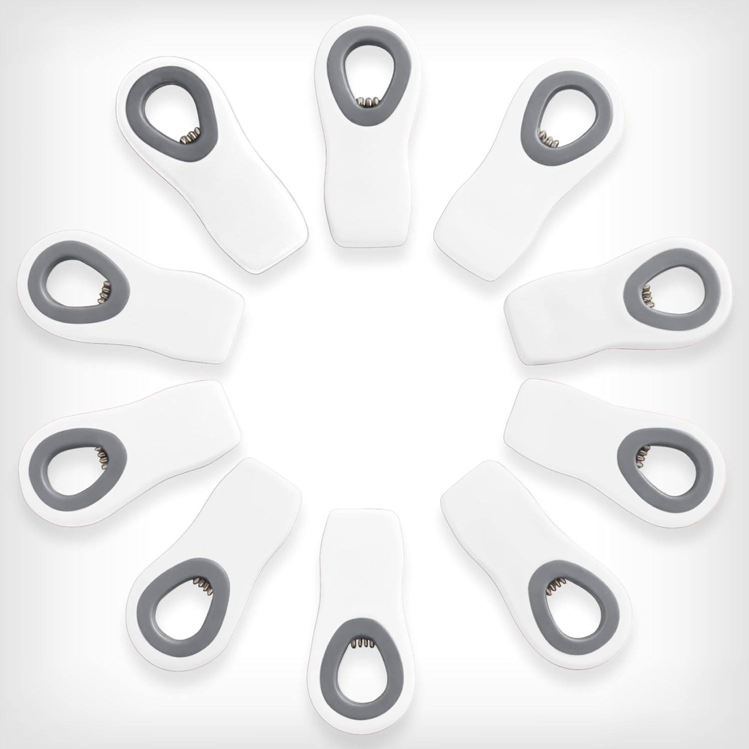 Bag Clips with Magnet- Food, Chip, Bag Clips for Food Storage with Airtight Seal Grip for Bread, Snack and Food Bags (White, Pack of 10) - Image 1