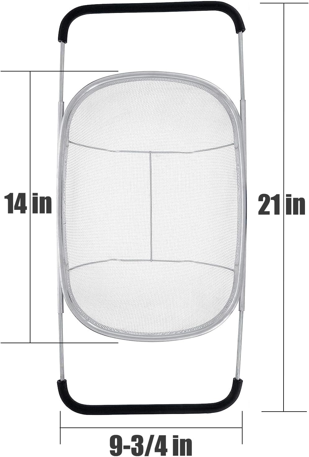 Fine Mesh Colander Over The Sink 6 Quart Stainless Steel Strainer Basket & Expandable Rubber Grip Handles - Strain, Drain, Rinse Fruits, Vegetables - Image 2