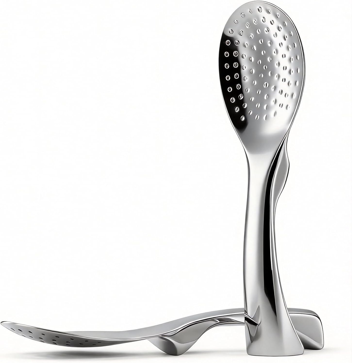 18/8 Stainless Steel Rice Paddle, Non-Stick Rice Spoon, Mirror Finish, Stand-Up Design, Serving Spoon for Kitchen- 7.9-inch Long - Image 1