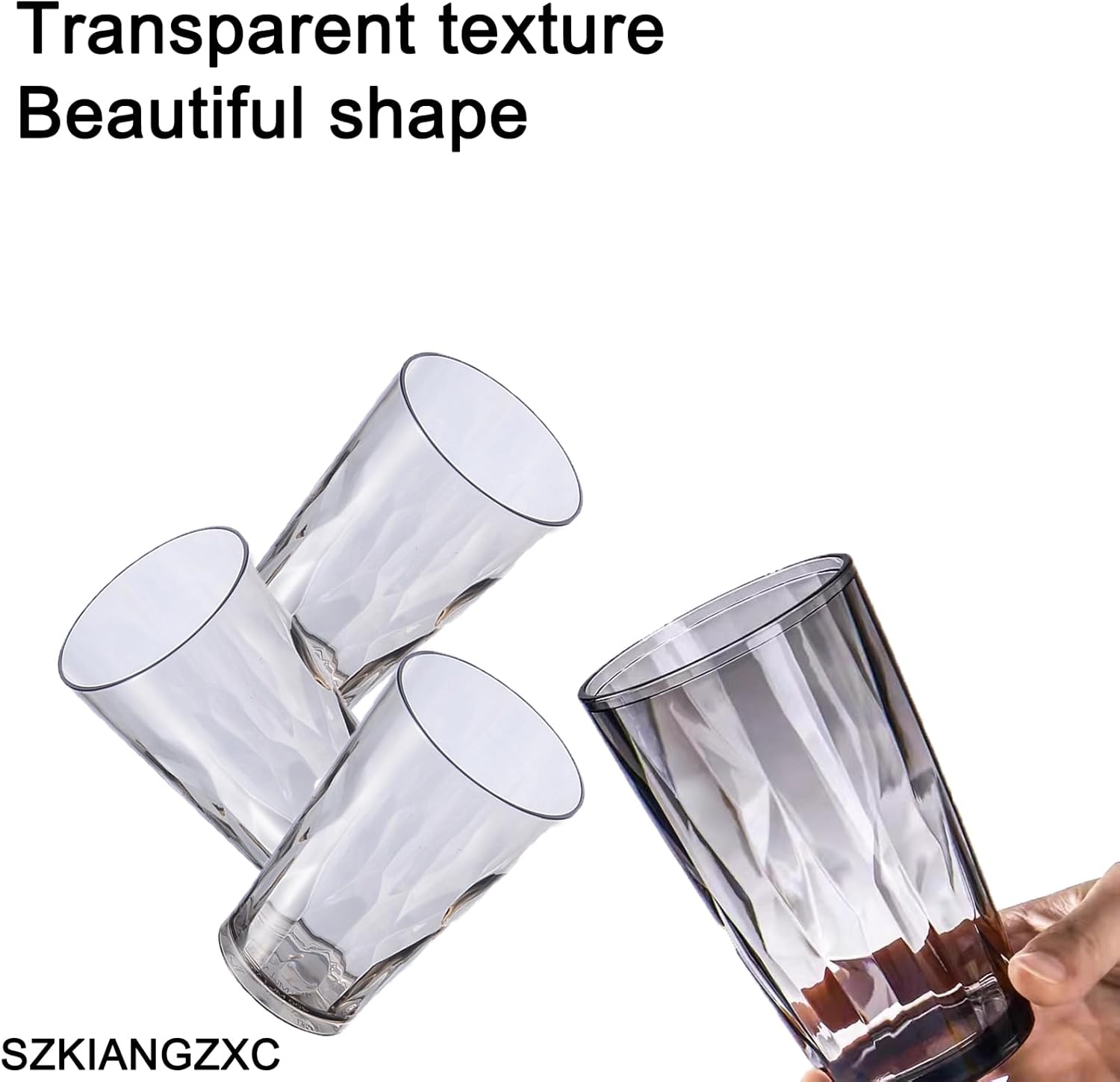 SZKIANGZXC Shatterproof Drinking Cups, Drinking Glasses, Set of 6, Plastic glass cup,16 oz plastic Tumbler Cups,Dishwasher Safe - Image 3