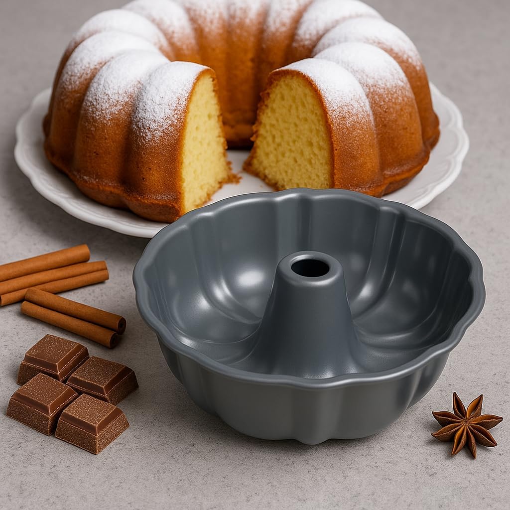 10-Inch Nonstick Cake Pan, Fluted Tube Pan for Pound Cakes, Muffins, Angel Food Cake, Coffee Cake, and More – Easy Release, Dishwasher Safe, Oven Safe, Heavy Duty - Image 5