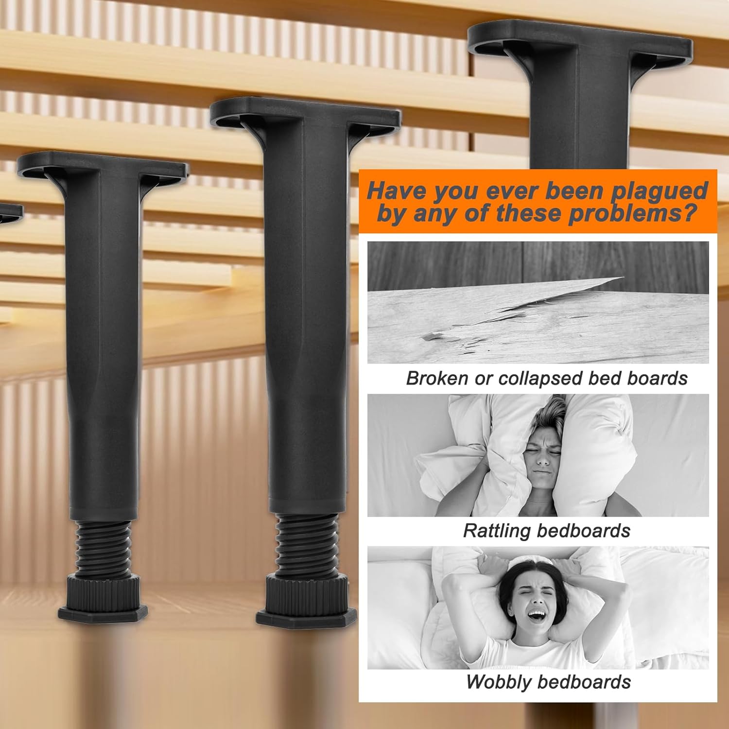 6PCS Bed Frame Support Legs Adjustable (7.75