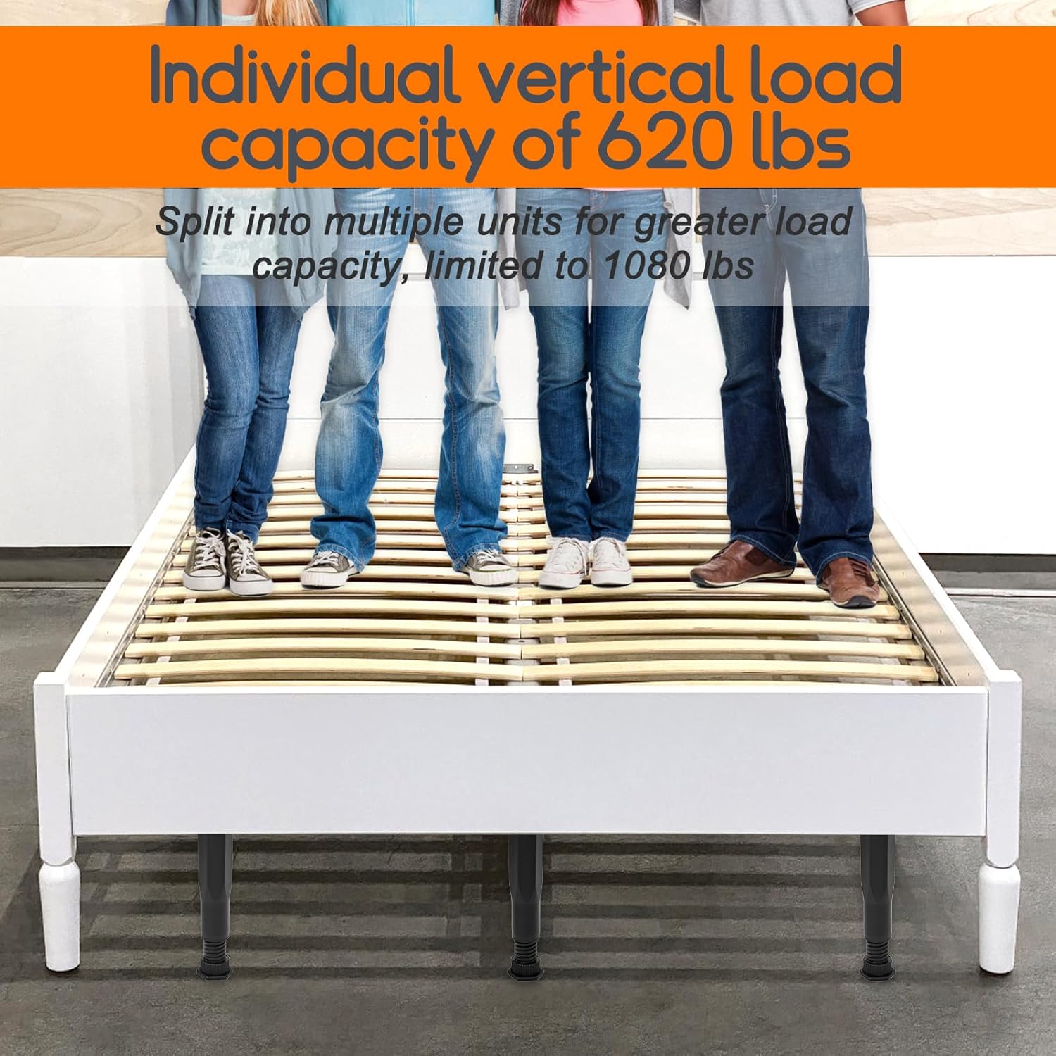 6PCS Bed Frame Support Legs Adjustable (7.75
