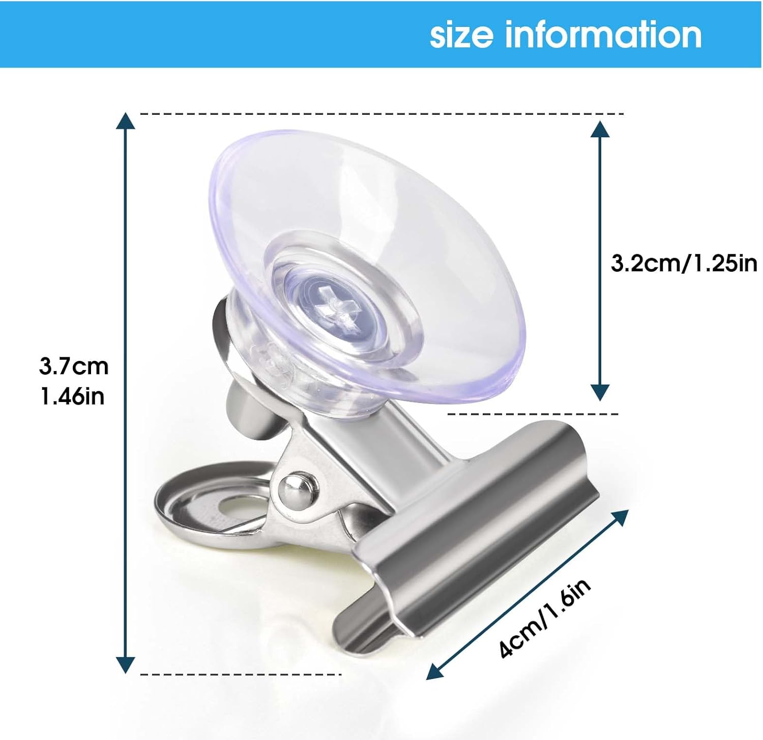 Suction Cup Clips for Windows 24Pcs Suction Clips Clear Suction Cup Clamp Holder Suction Cups with Clips for Home and Office - Image 2