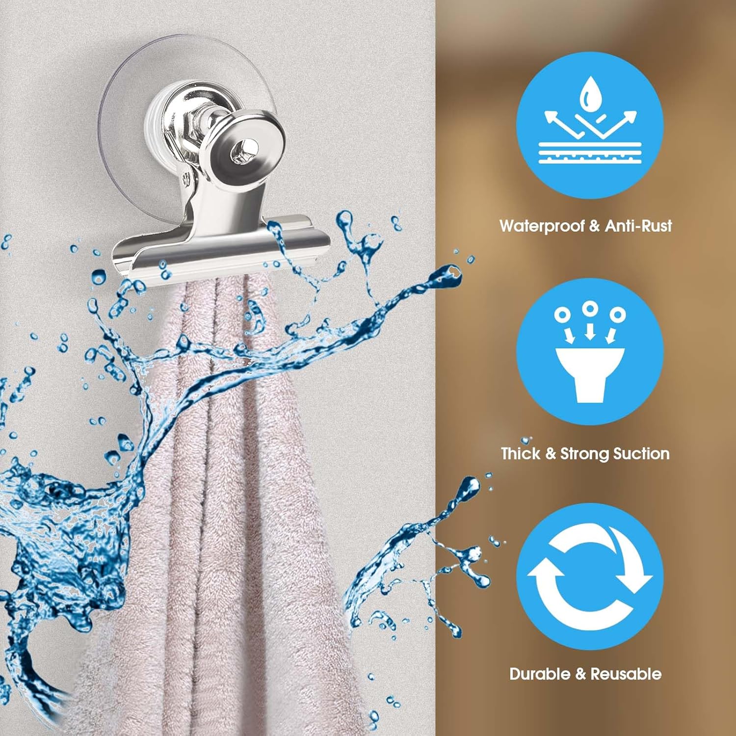 Suction Cup Clips for Windows 24Pcs Suction Clips Clear Suction Cup Clamp Holder Suction Cups with Clips for Home and Office - Image 3